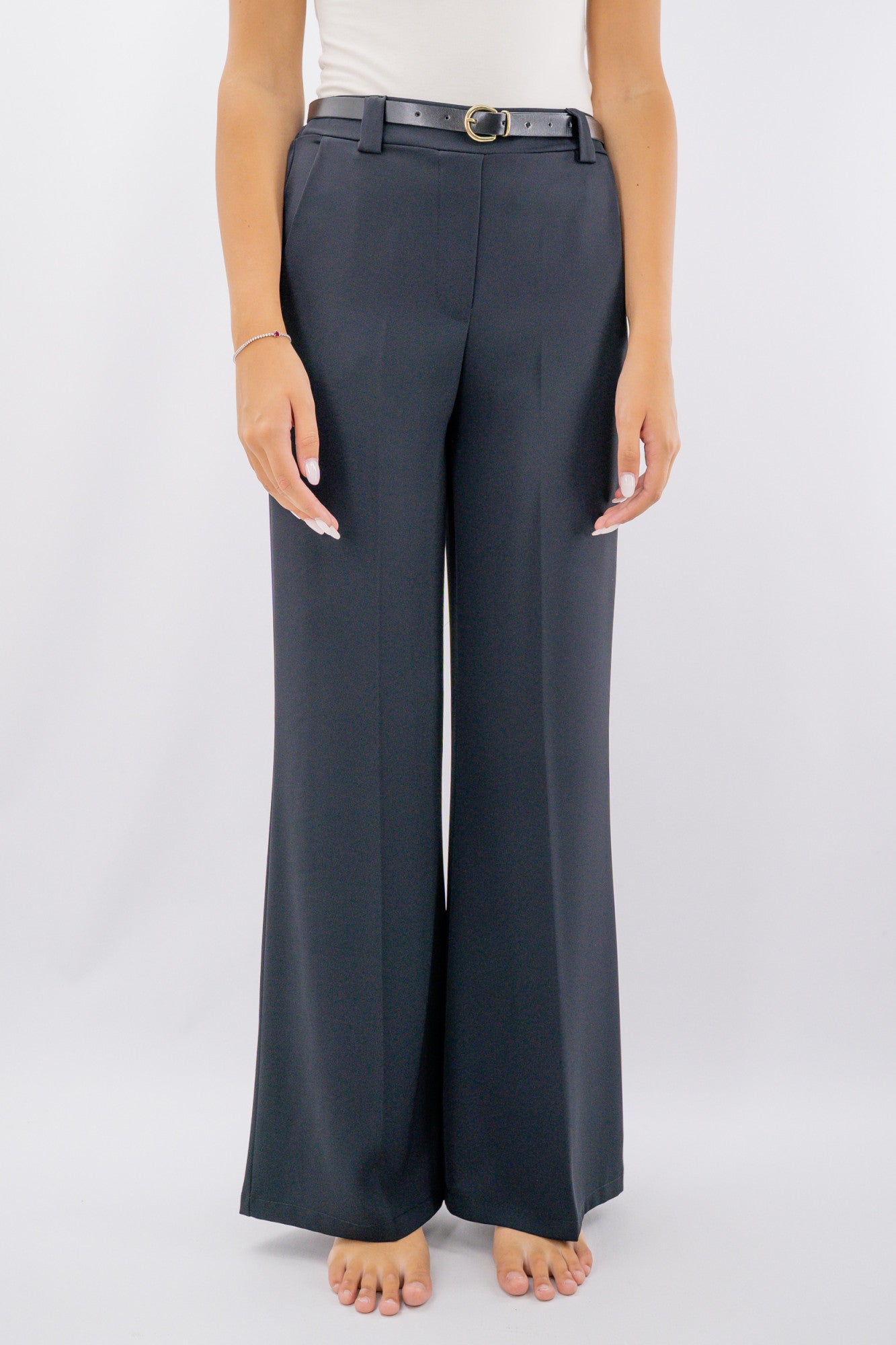 Pantalone palazzo in tessuto fluido