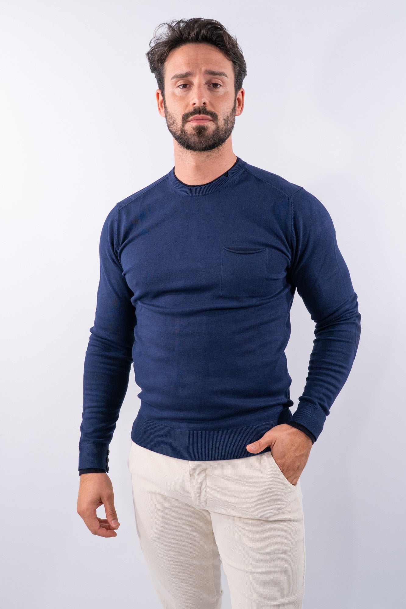 Maglia con doppio collo