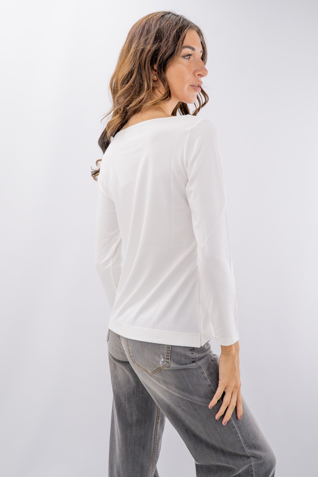 T-shirt manica lunga scollo quadrato