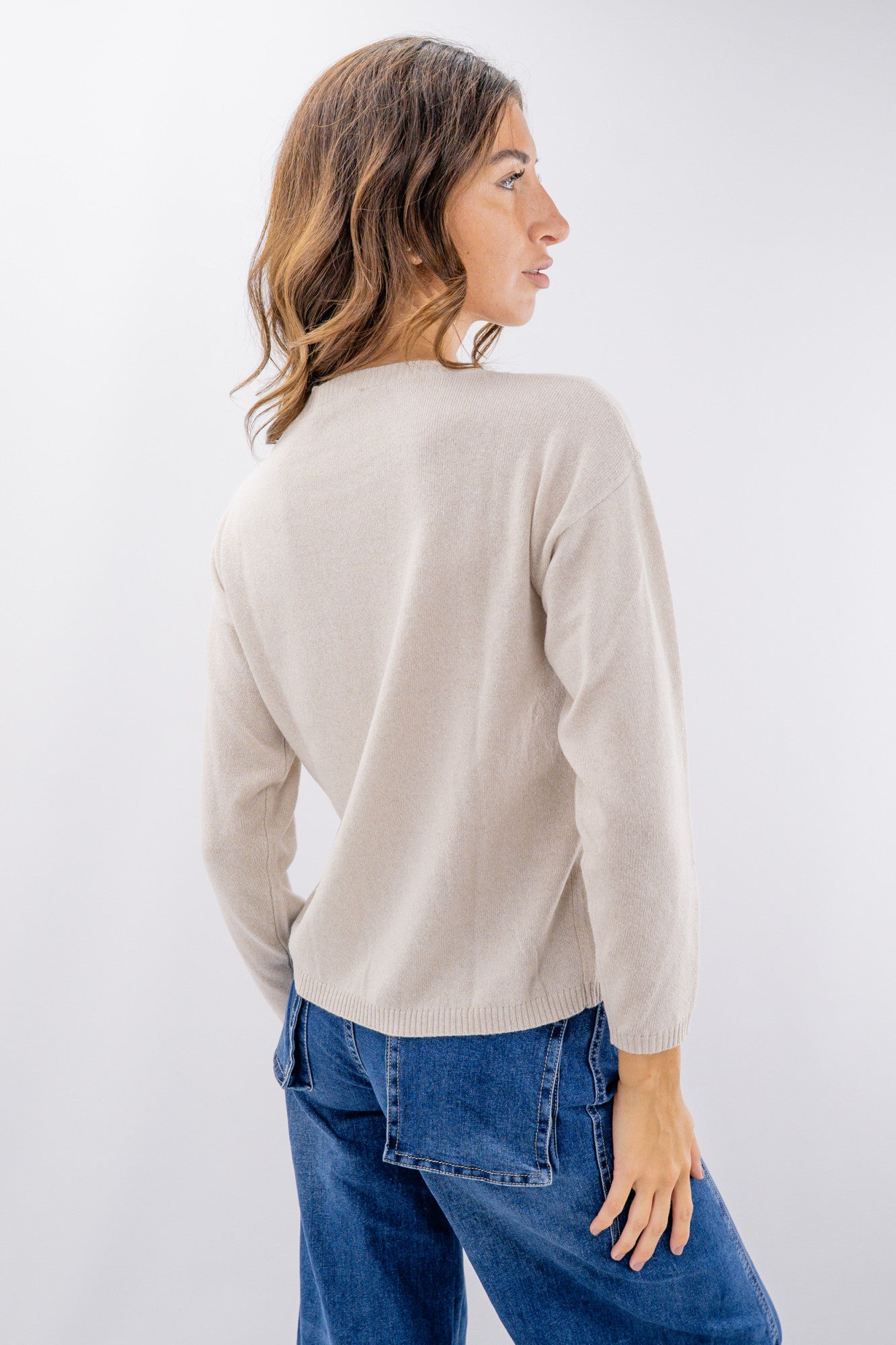 Maglia girocollo con lurex