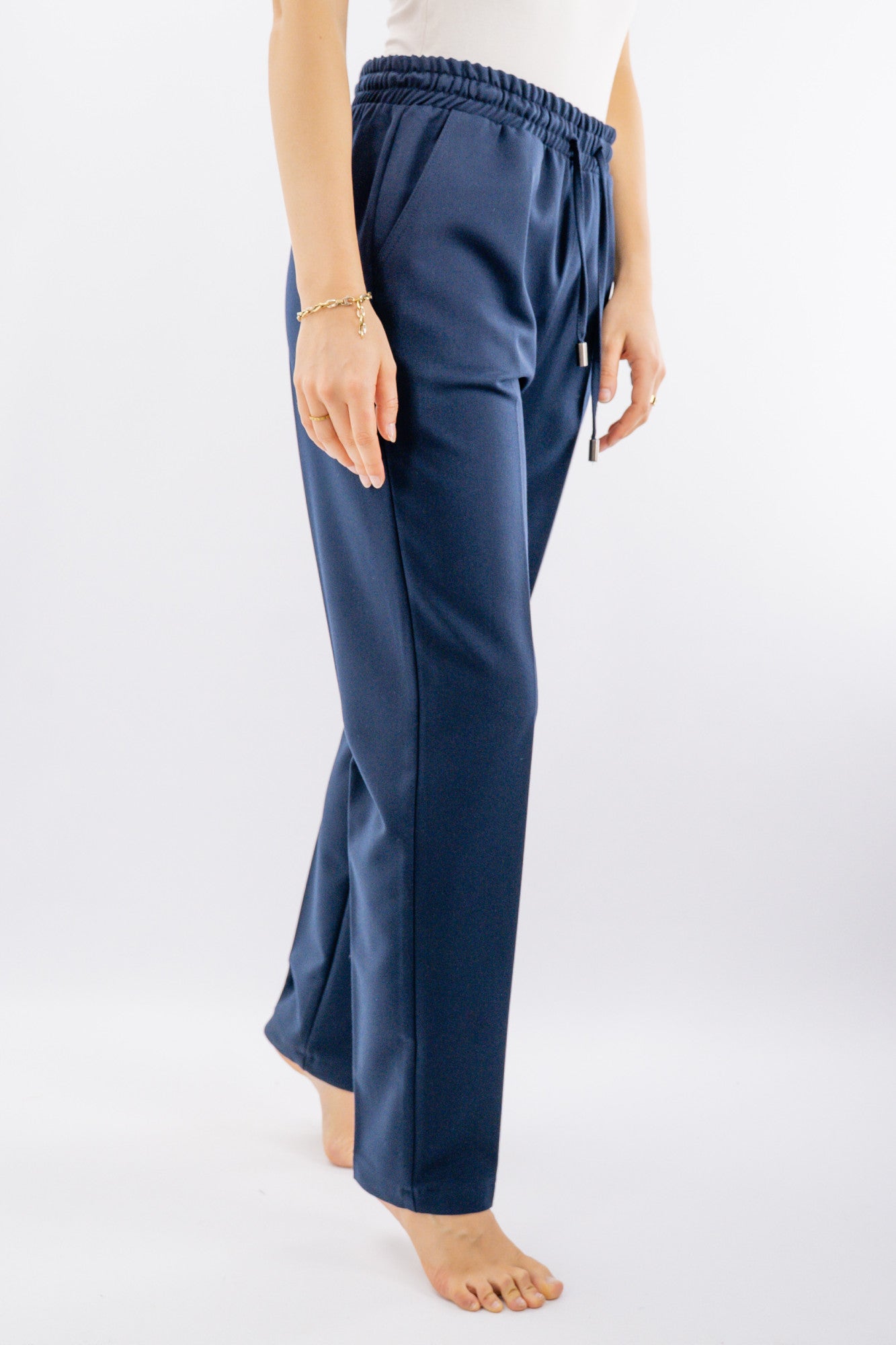 Pantalone elegante con elastico e coulisse