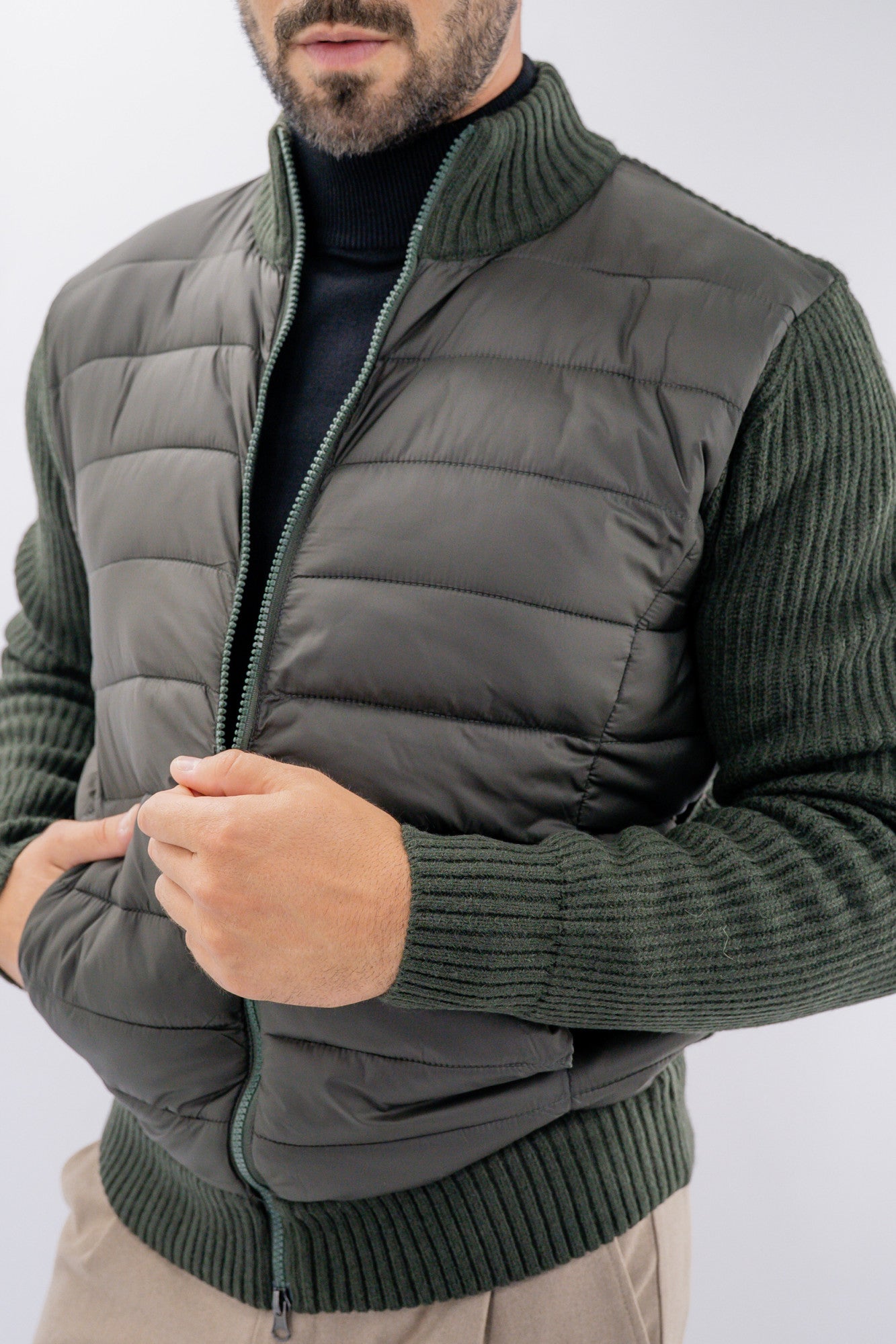 Giacca imbottita con dettagli in maglia