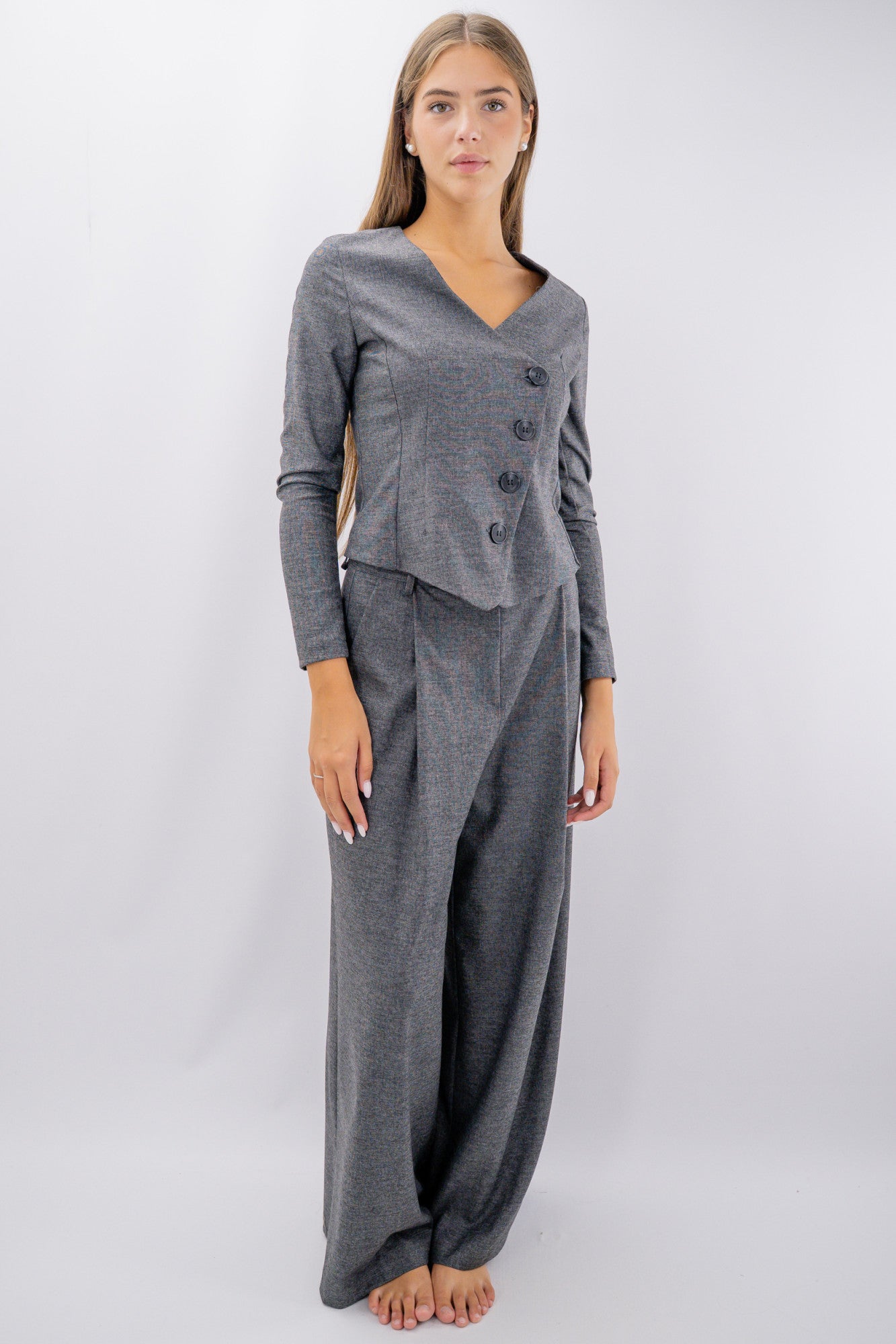 Blazer con abbottonatura diagonale
