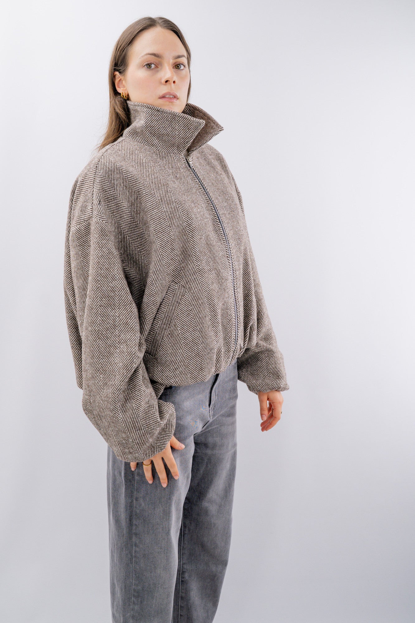 Giubbotto bomber con zip