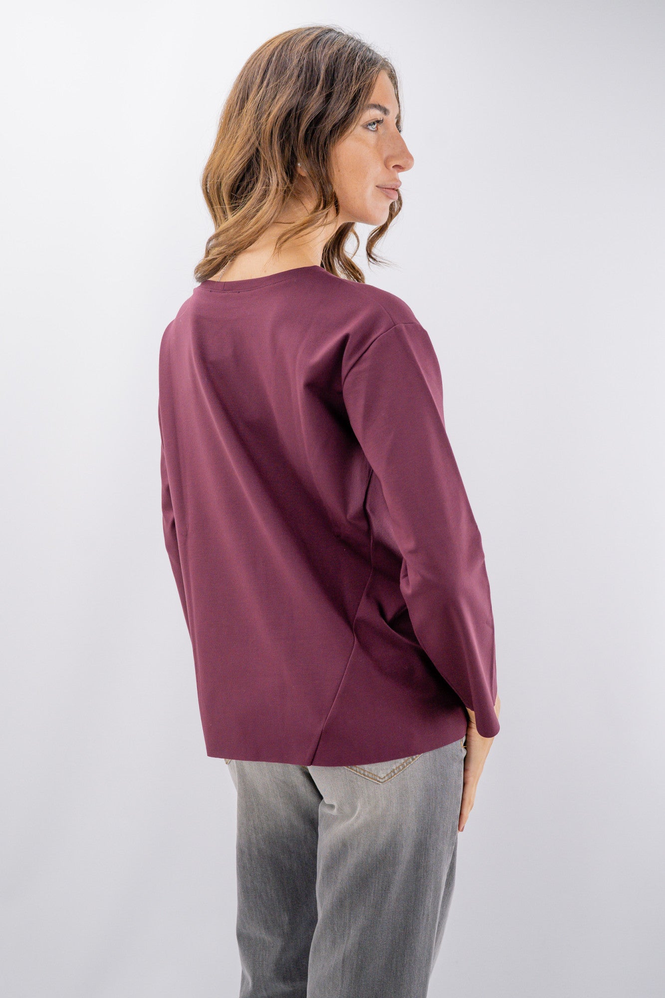 Maglia girocollo con fantasia geometrica