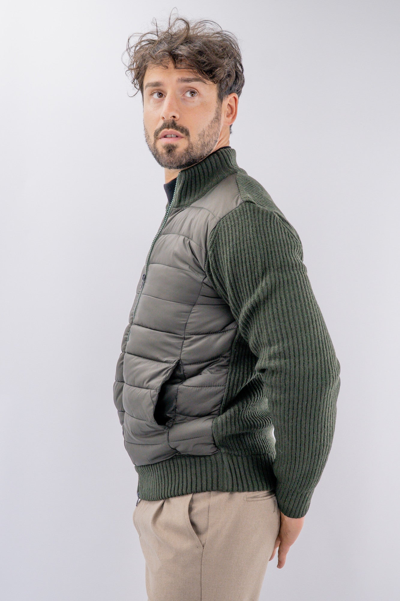 Giacca imbottita con dettagli in maglia