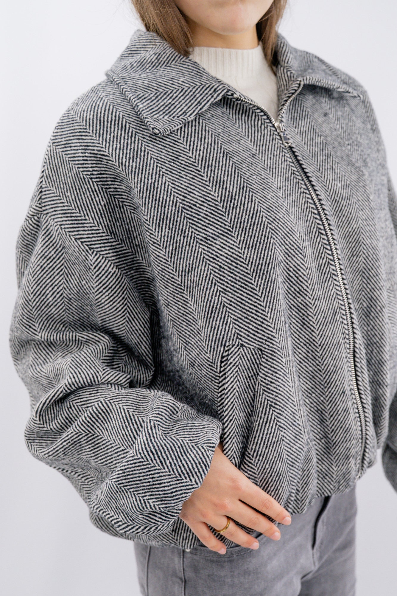 Giubbotto bomber con zip