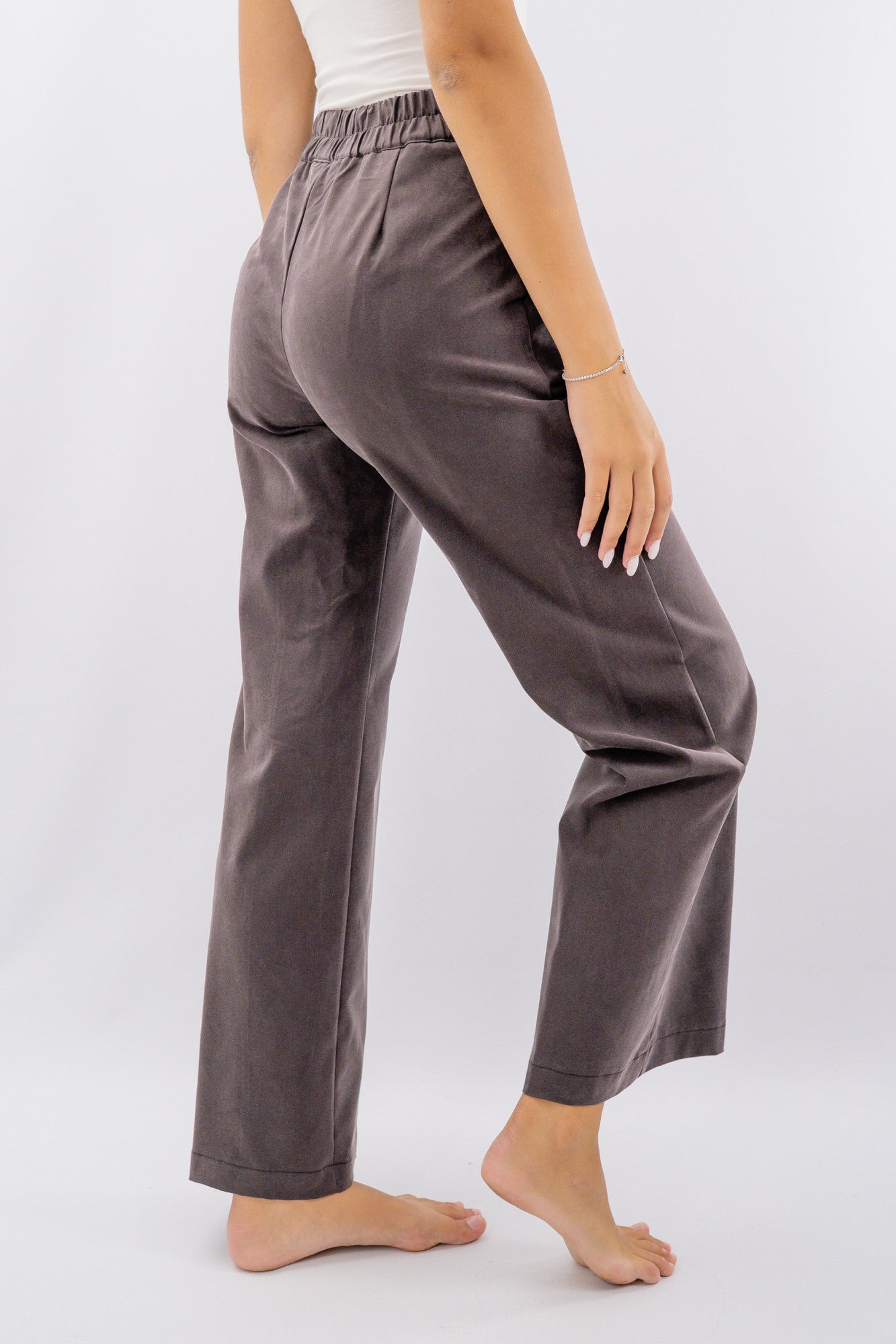 Pantalone palazzo in tessuto mano pesca soft