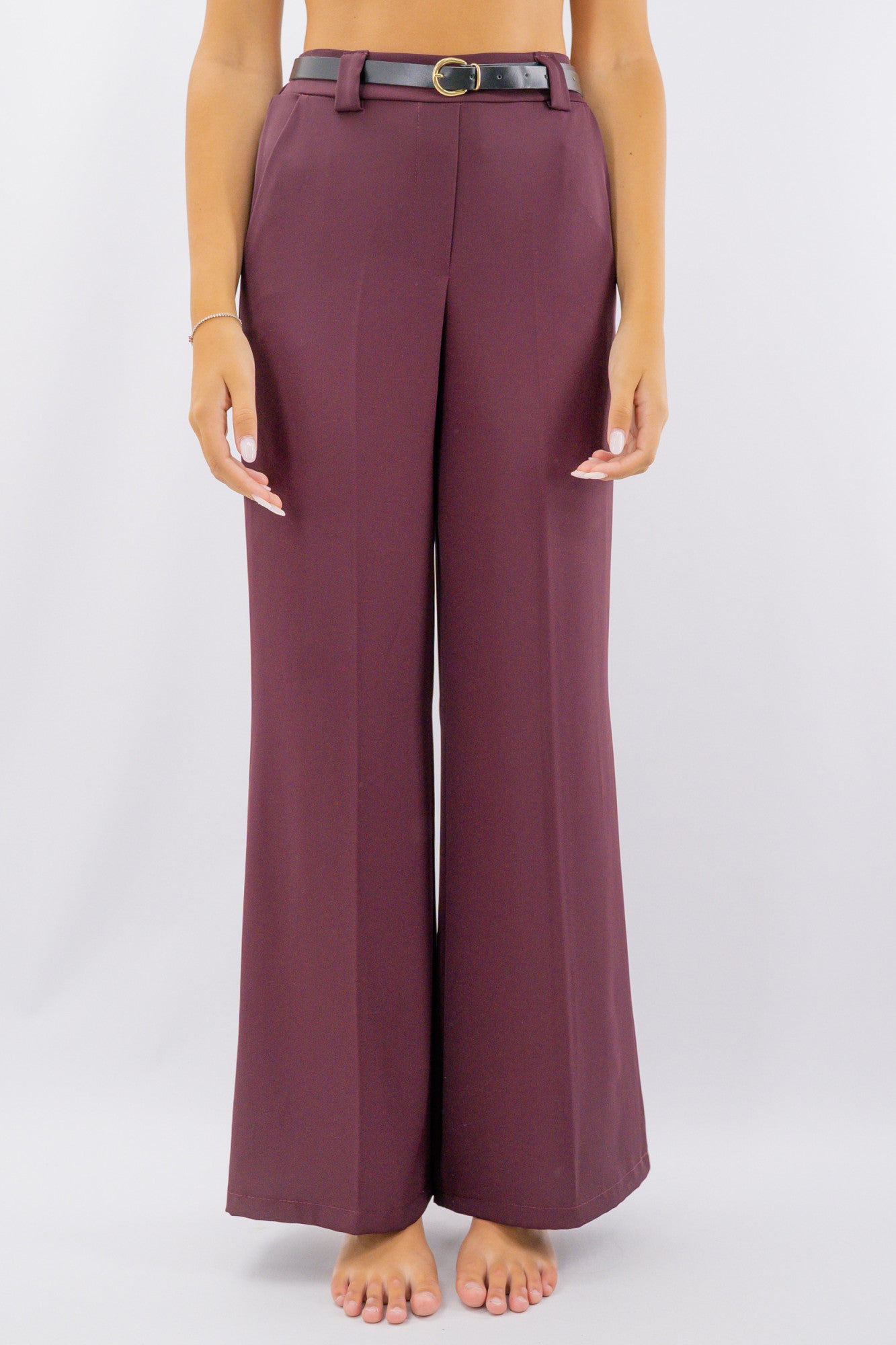 Pantalone palazzo in tessuto fluido