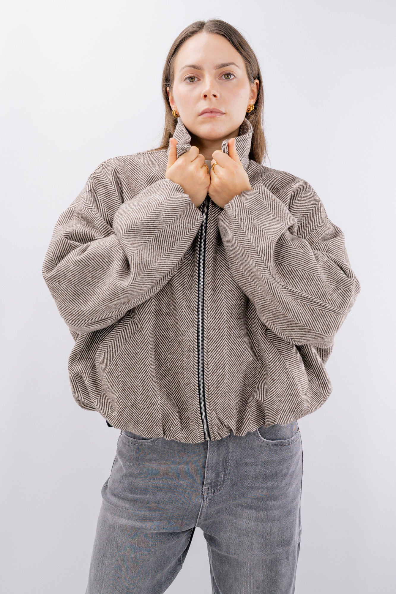 Giubbotto bomber con zip