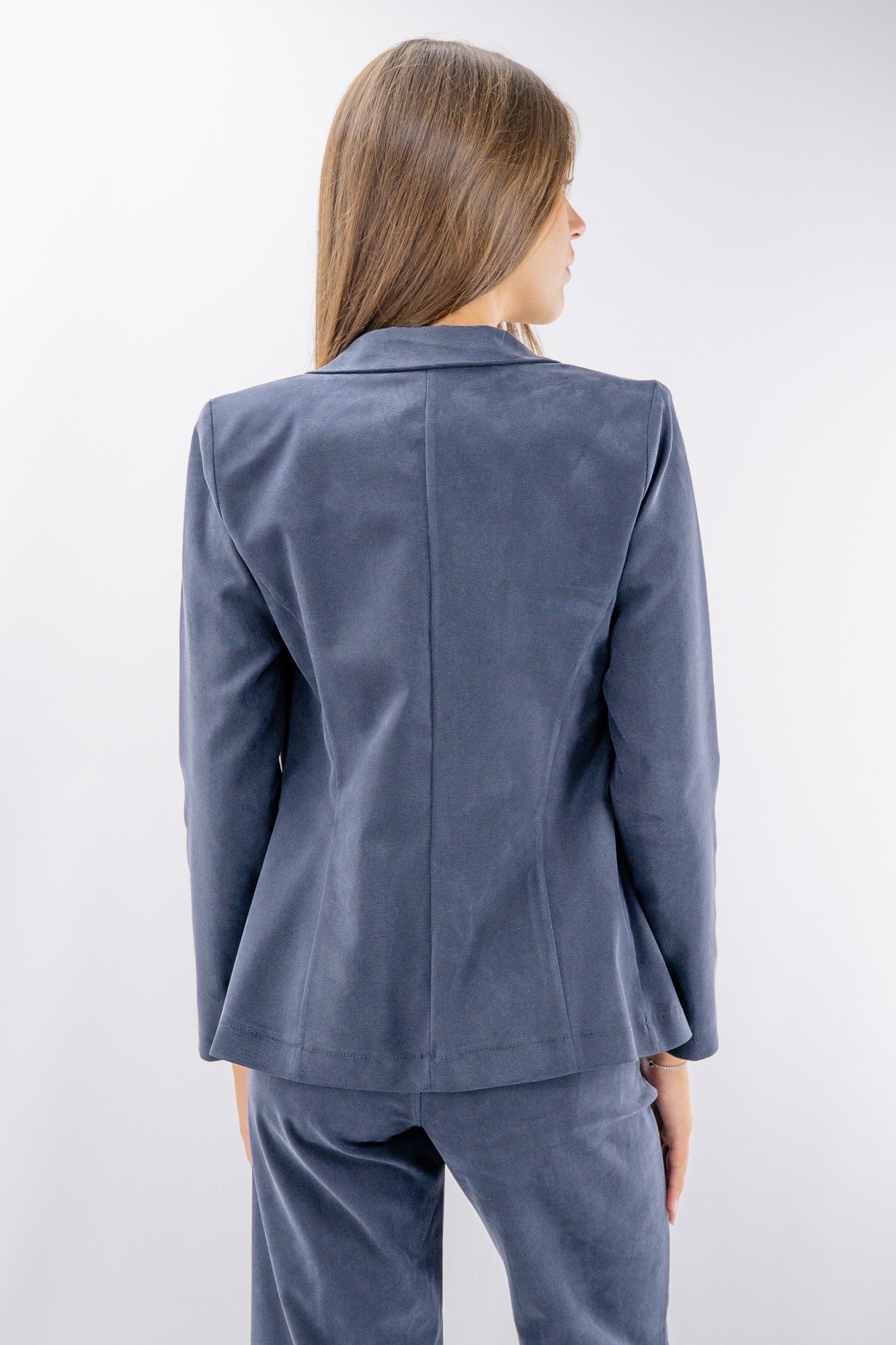 Blazer monopetto in tessuto mano pesca soft