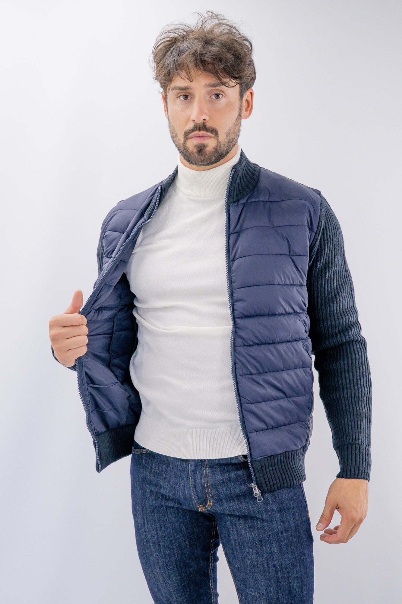 Giacca imbottita con dettagli in maglia