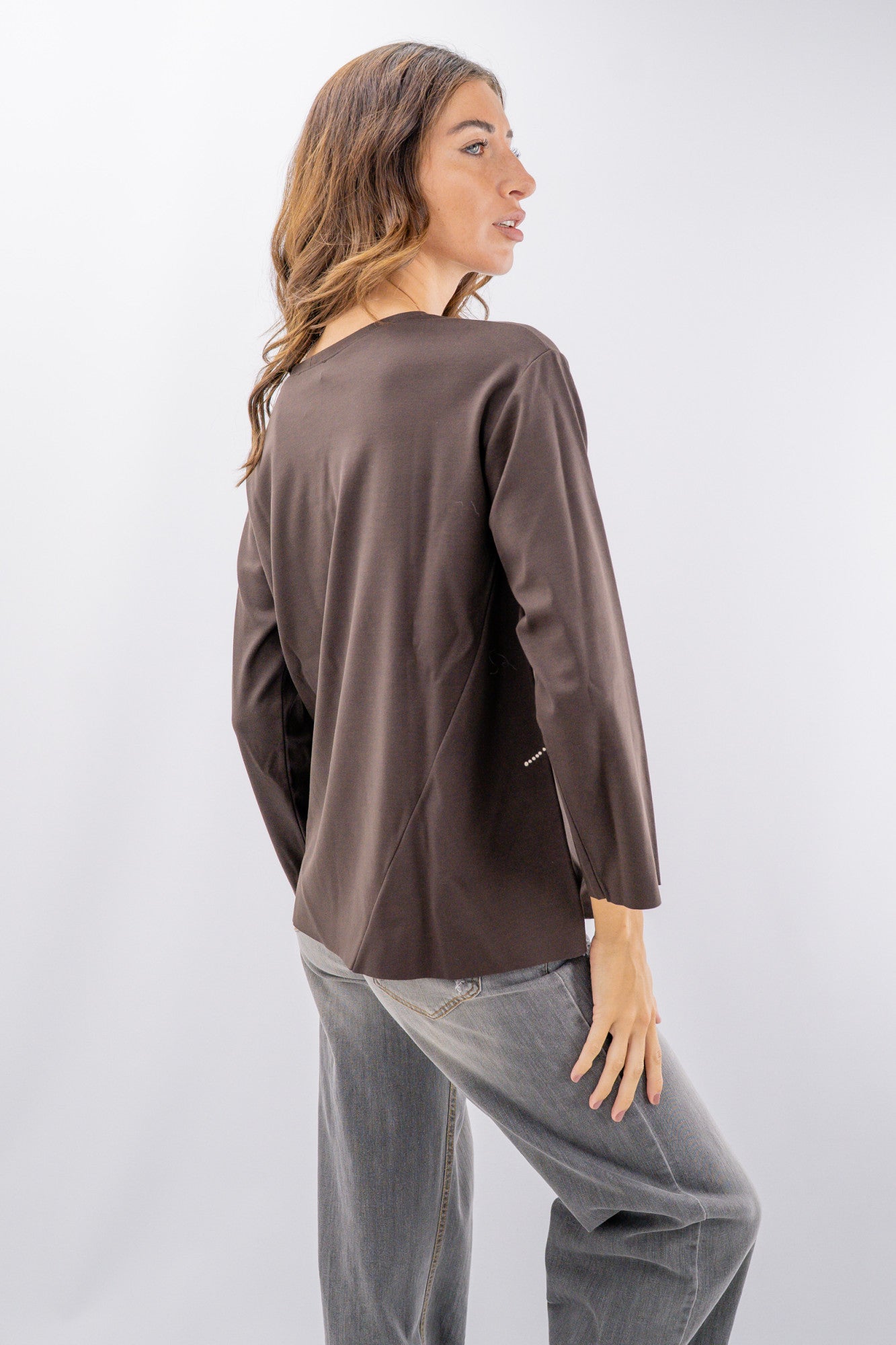 Maglia girocollo con fantasia geometrica