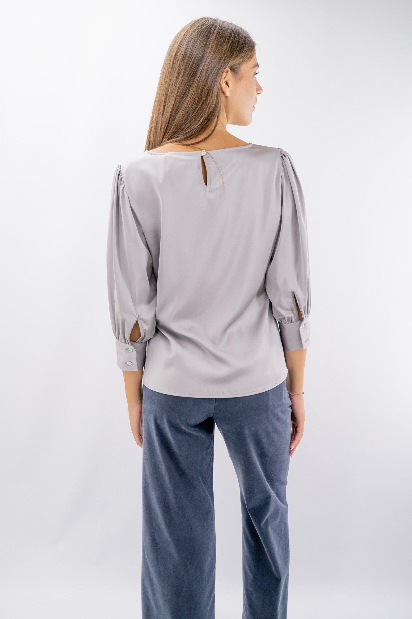Blusa ad effetto satinato