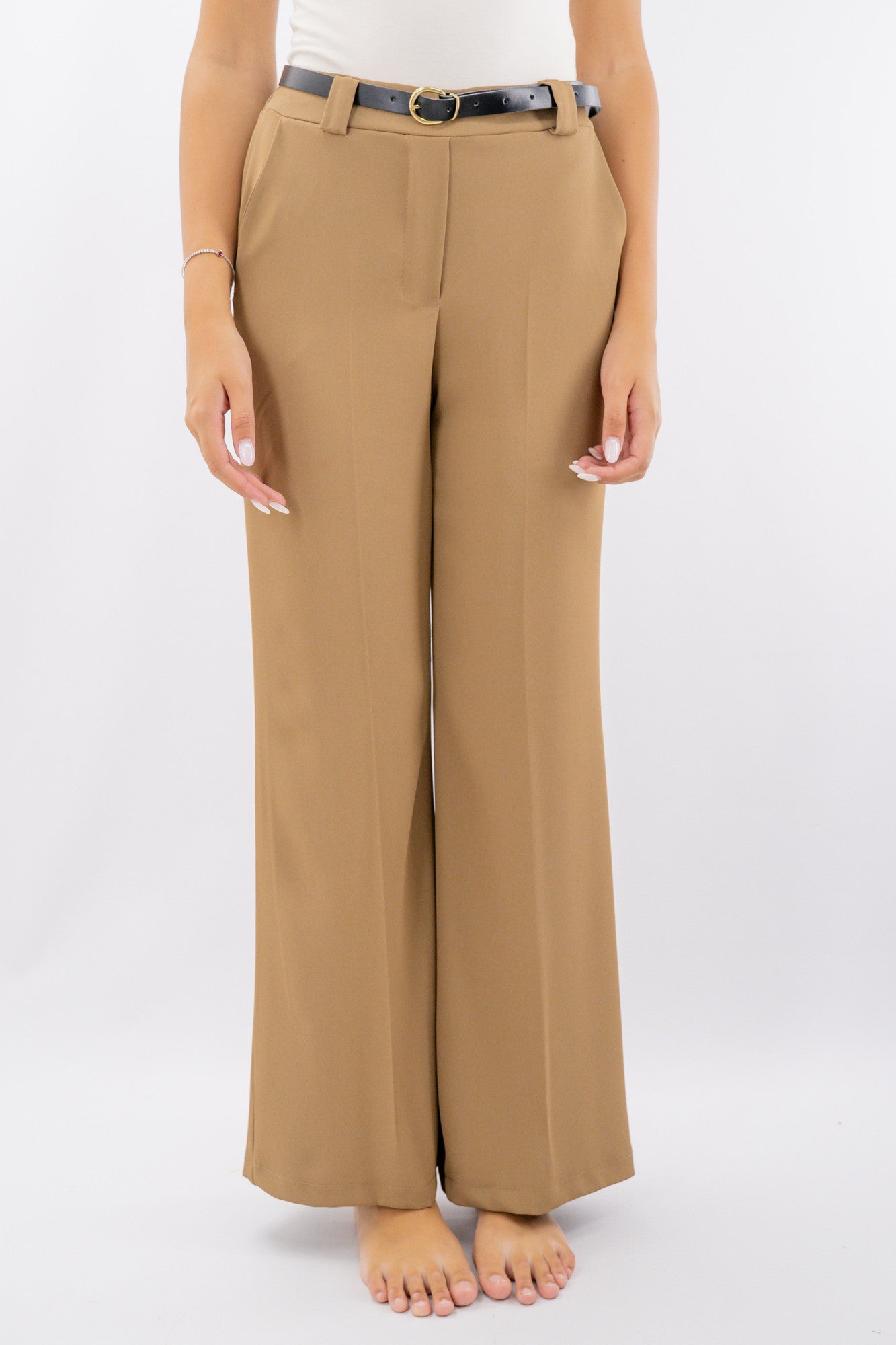 Pantalone palazzo in tessuto fluido
