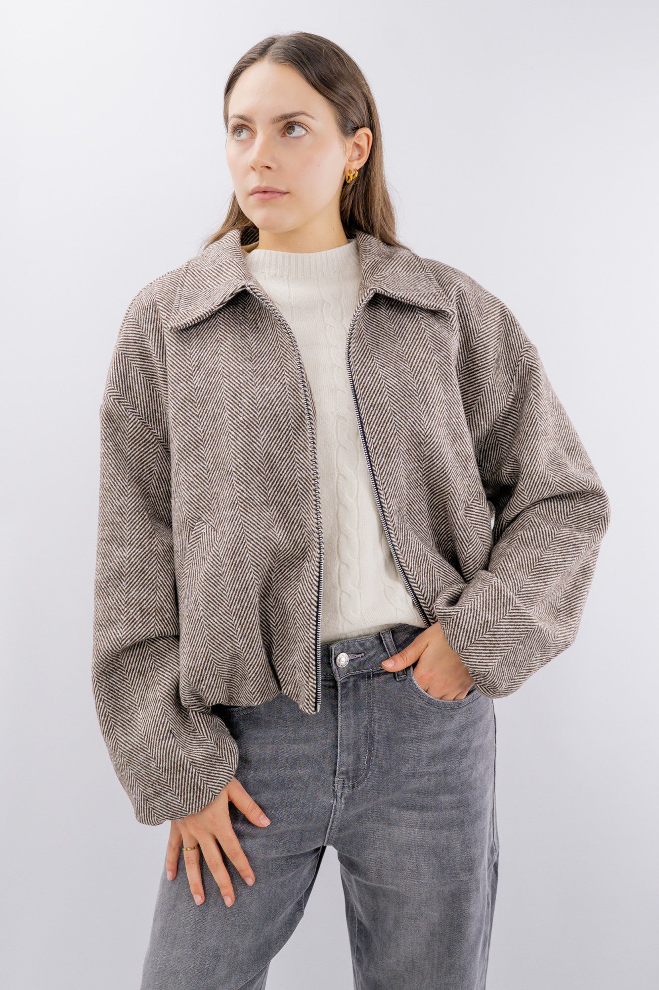 Giubbotto bomber con zip