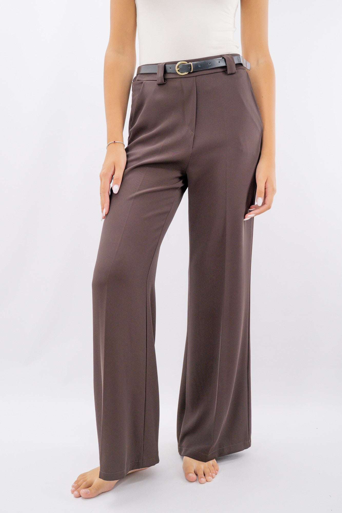 Pantalone palazzo in tessuto fluido