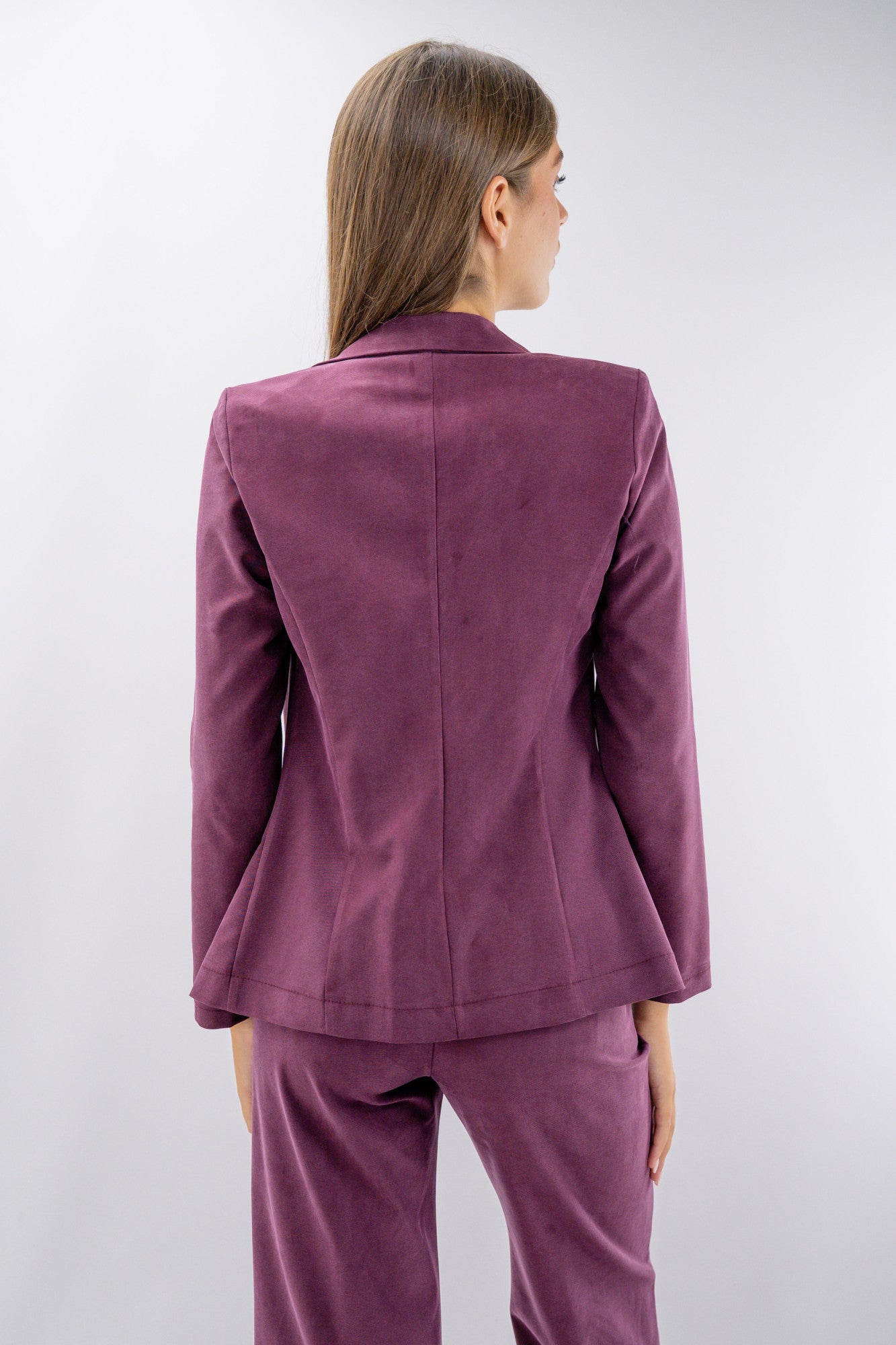 Blazer monopetto in tessuto mano pesca soft