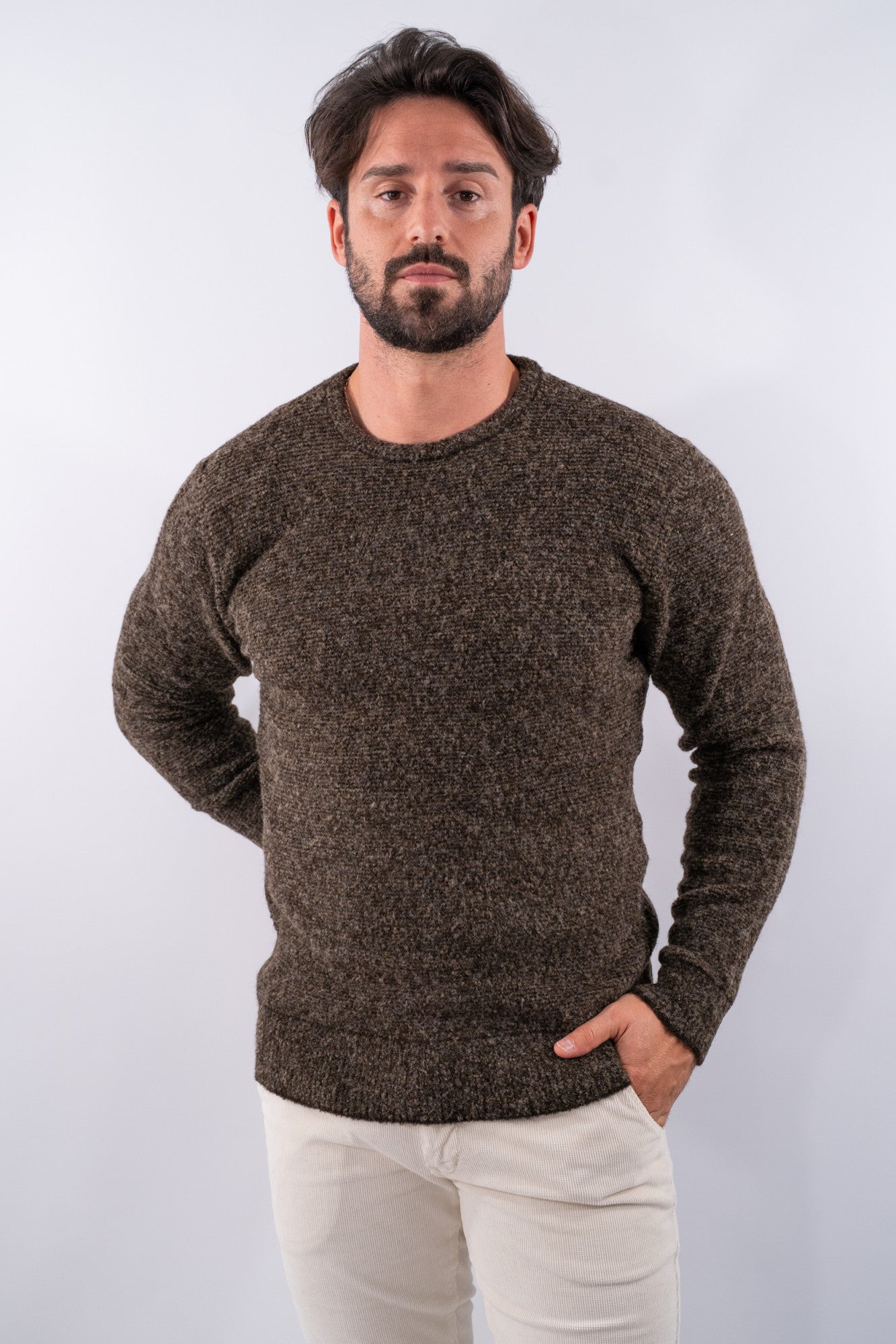 Maglia girocollo bicolore