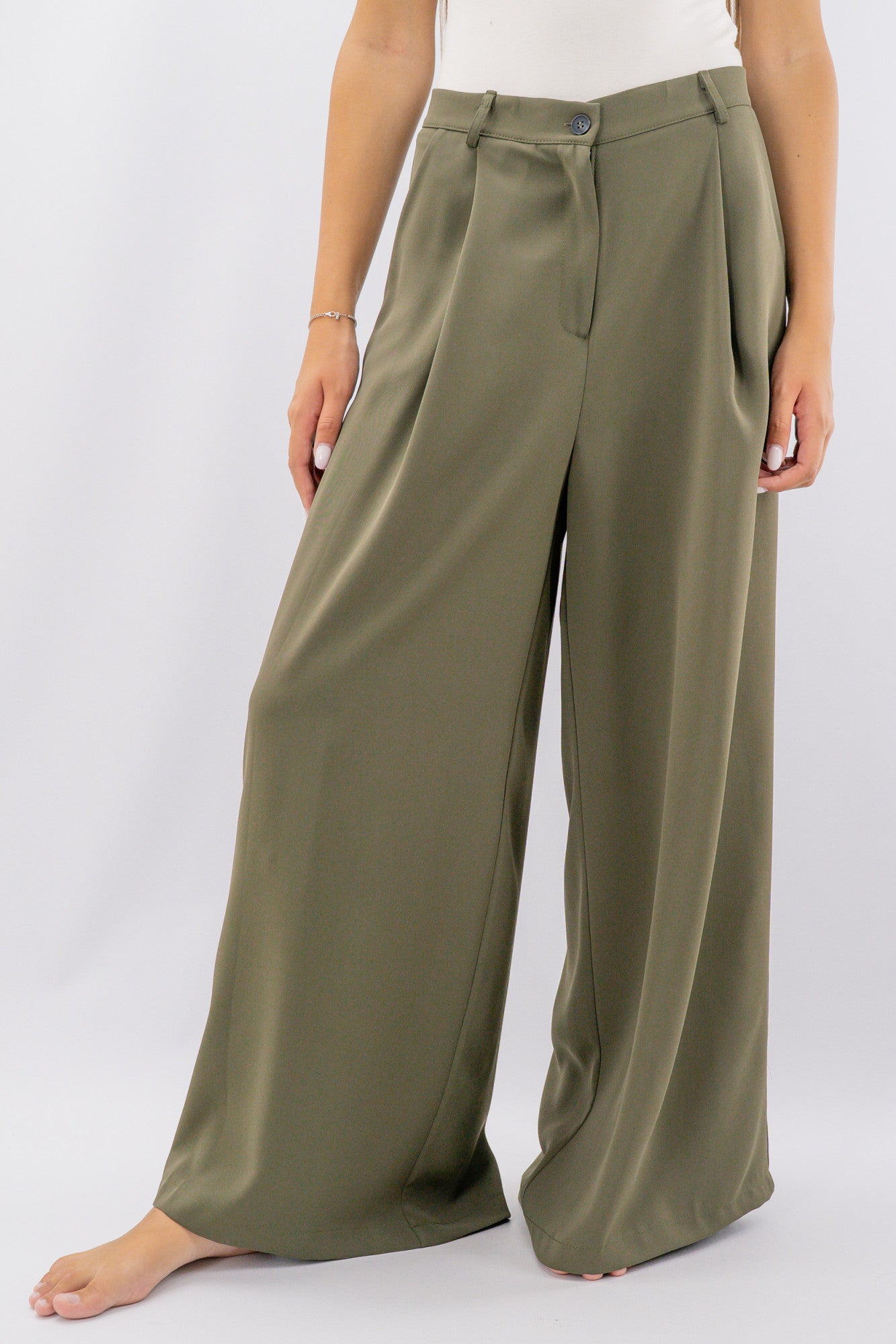 Pantalone palazzo in tessuto fluido