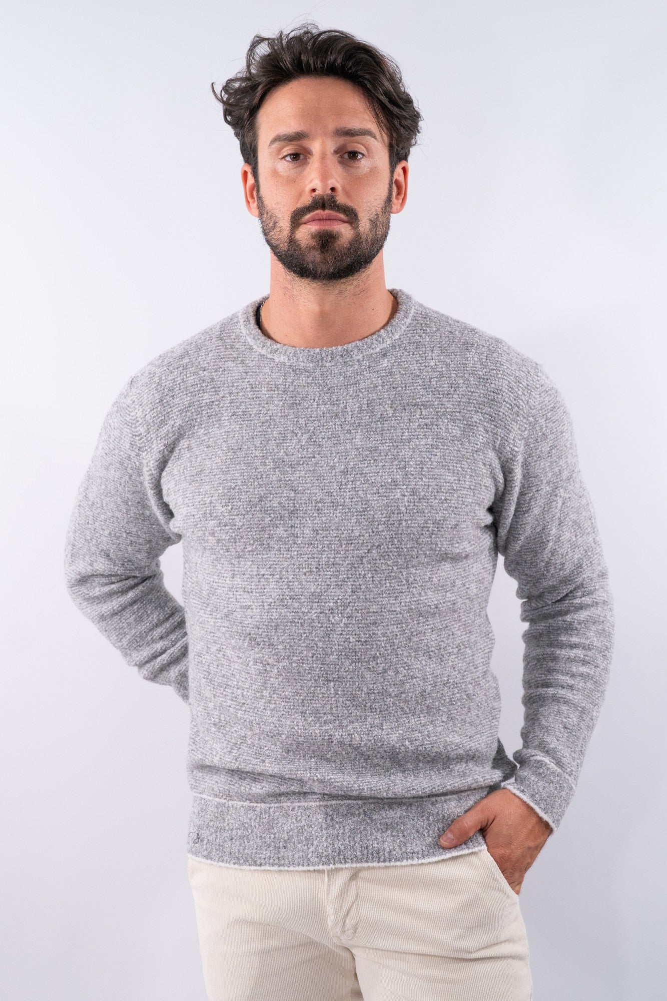 Maglia girocollo bicolore