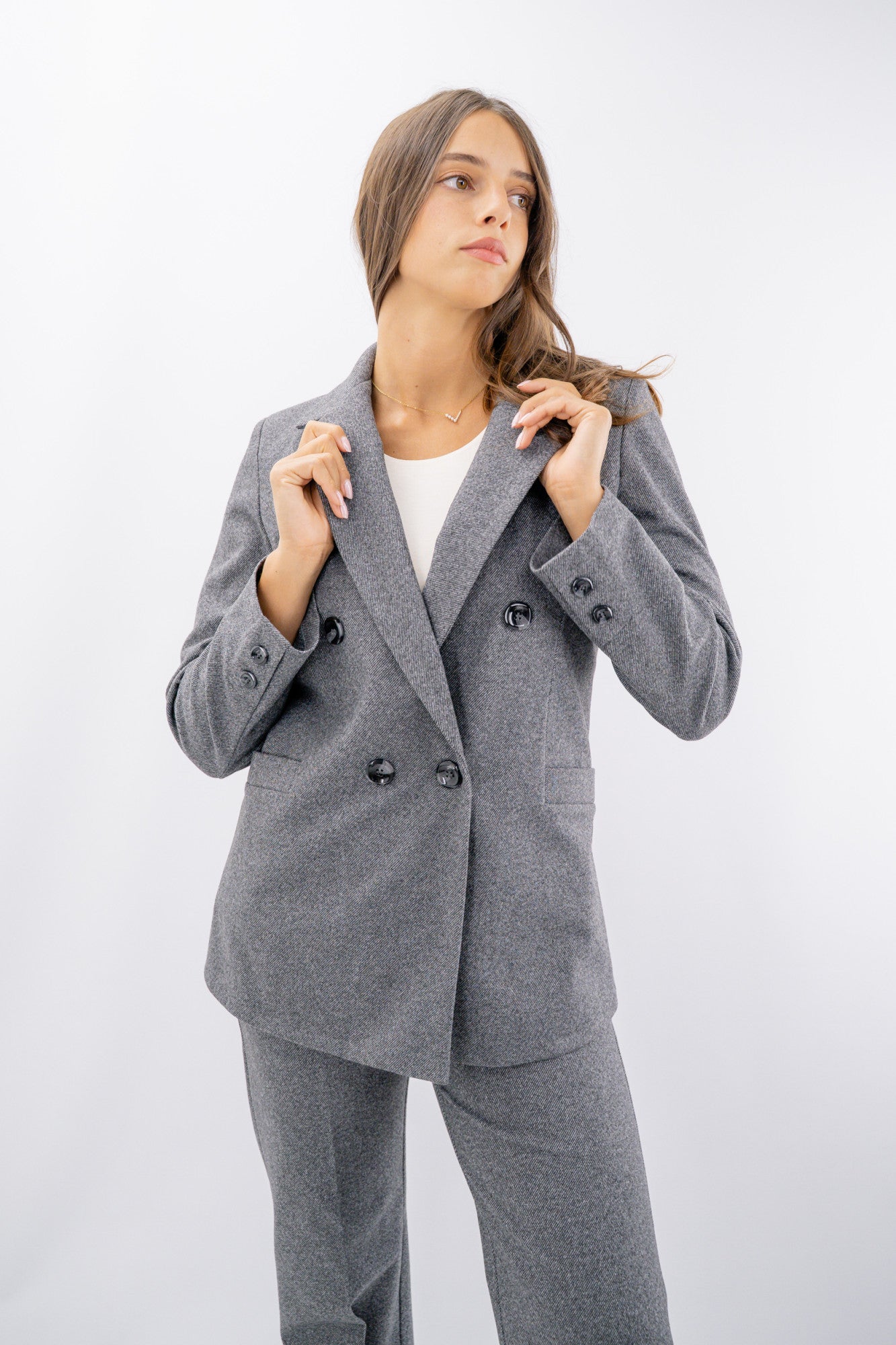 Blazer doppiopetto mano lana con revers