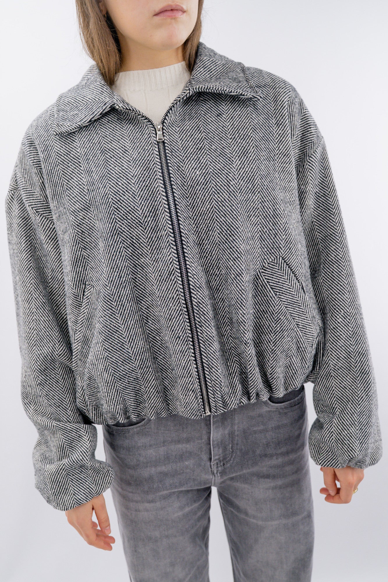 Giubbotto bomber con zip