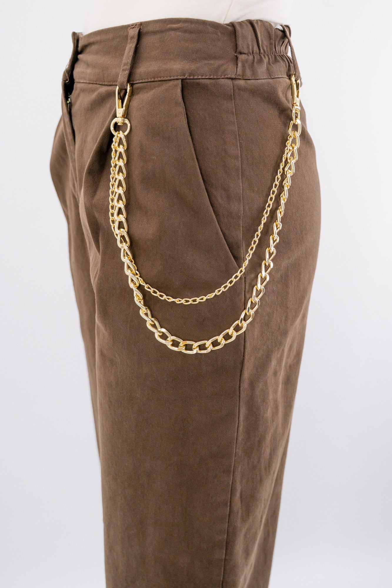 Pantalone a vita alta simil ovetto con pinces