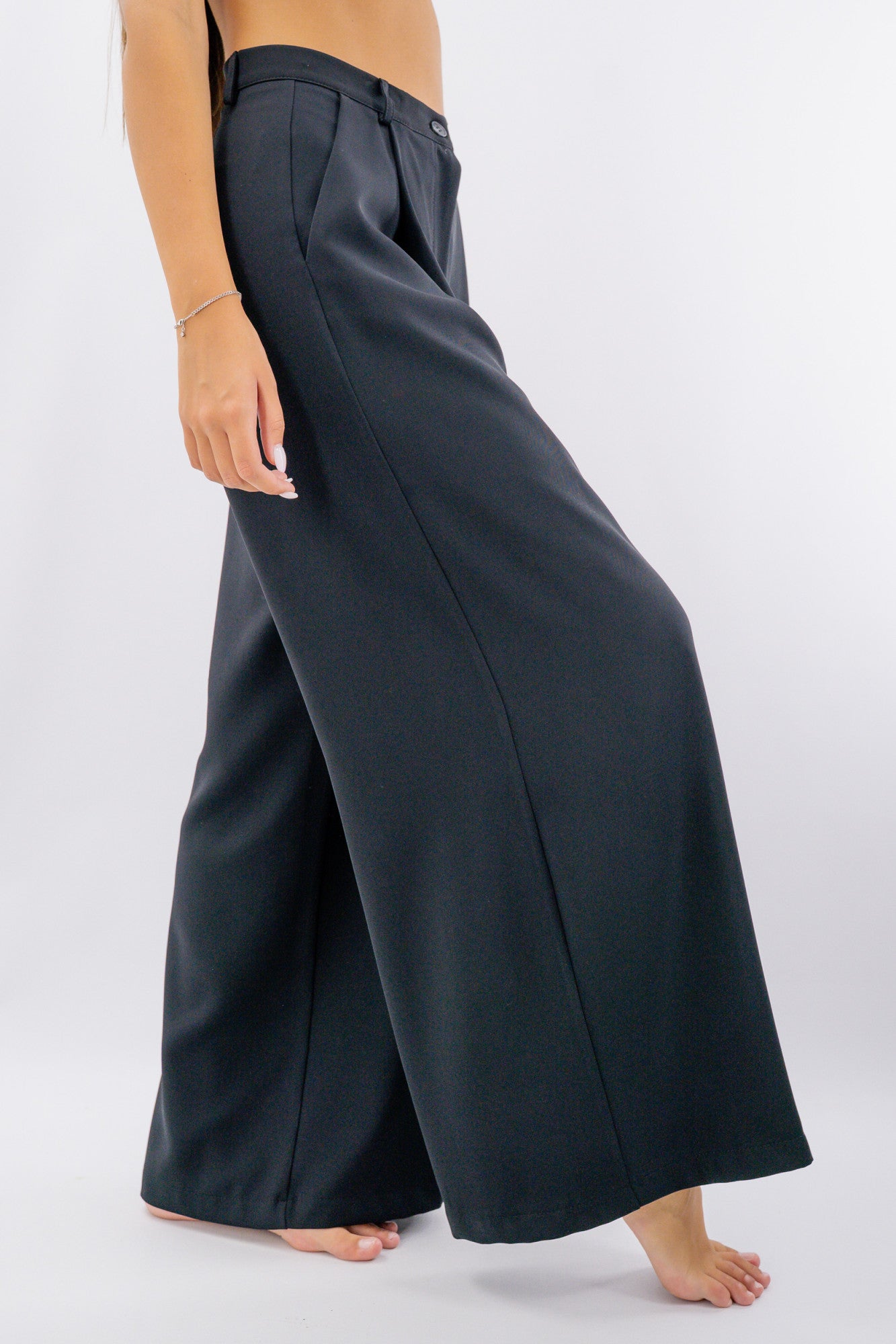 Pantalone palazzo in tessuto fluido