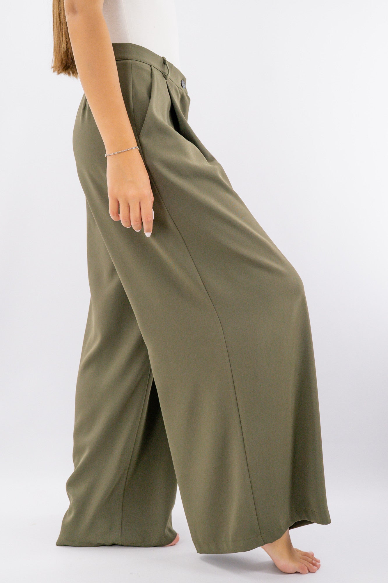 Pantalone palazzo in tessuto fluido