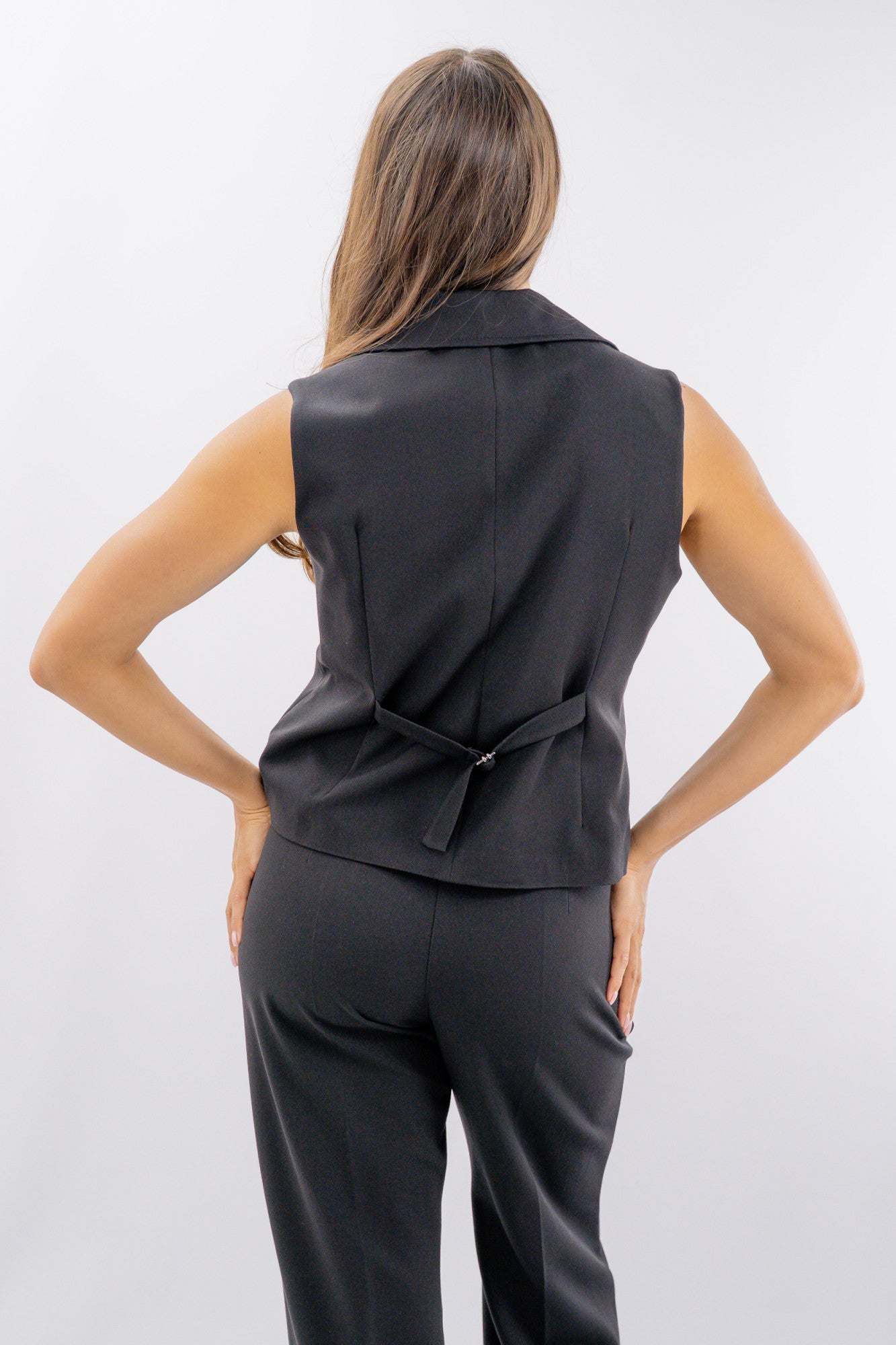 Gilet/panciotto monopetto con revers e tasche a filetto