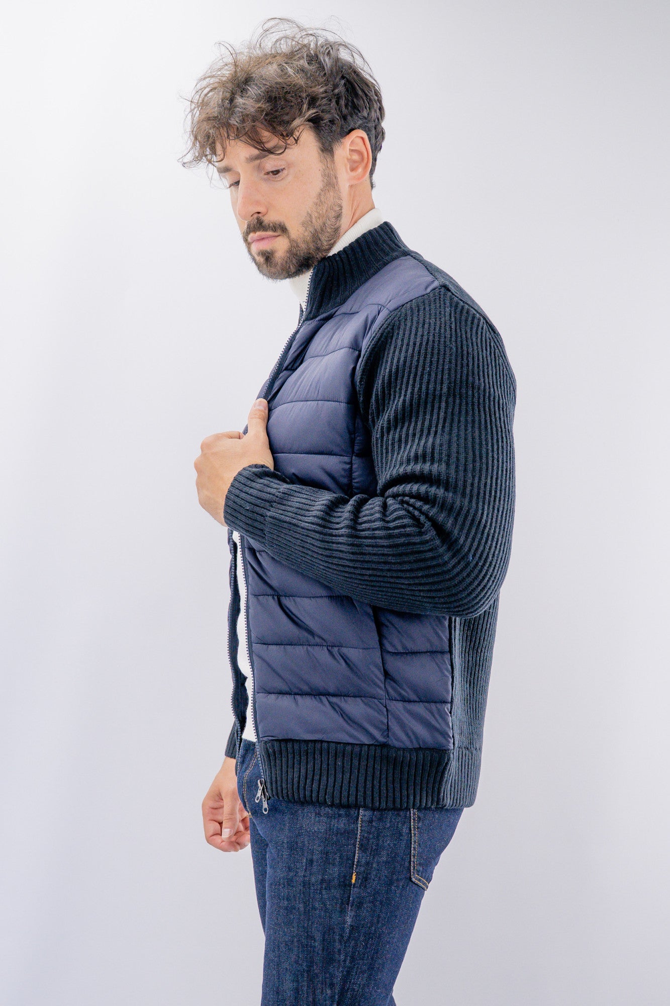 Giacca imbottita con dettagli in maglia