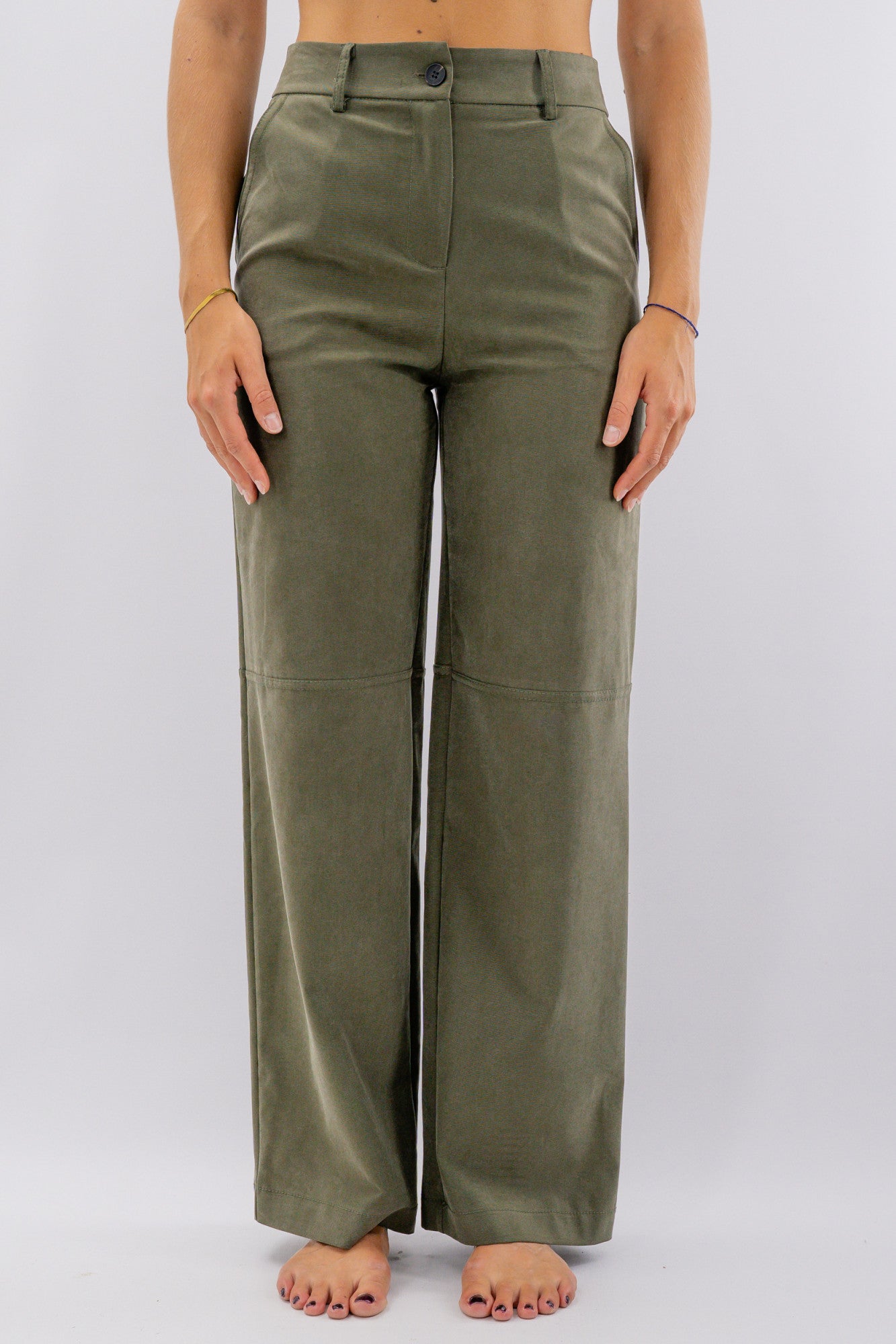 Pantalone palazzo  con cucitura al ginocchio