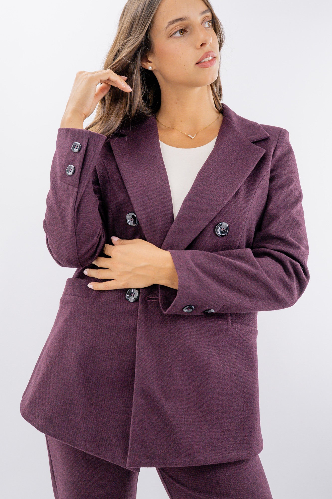 Blazer doppiopetto mano lana con revers