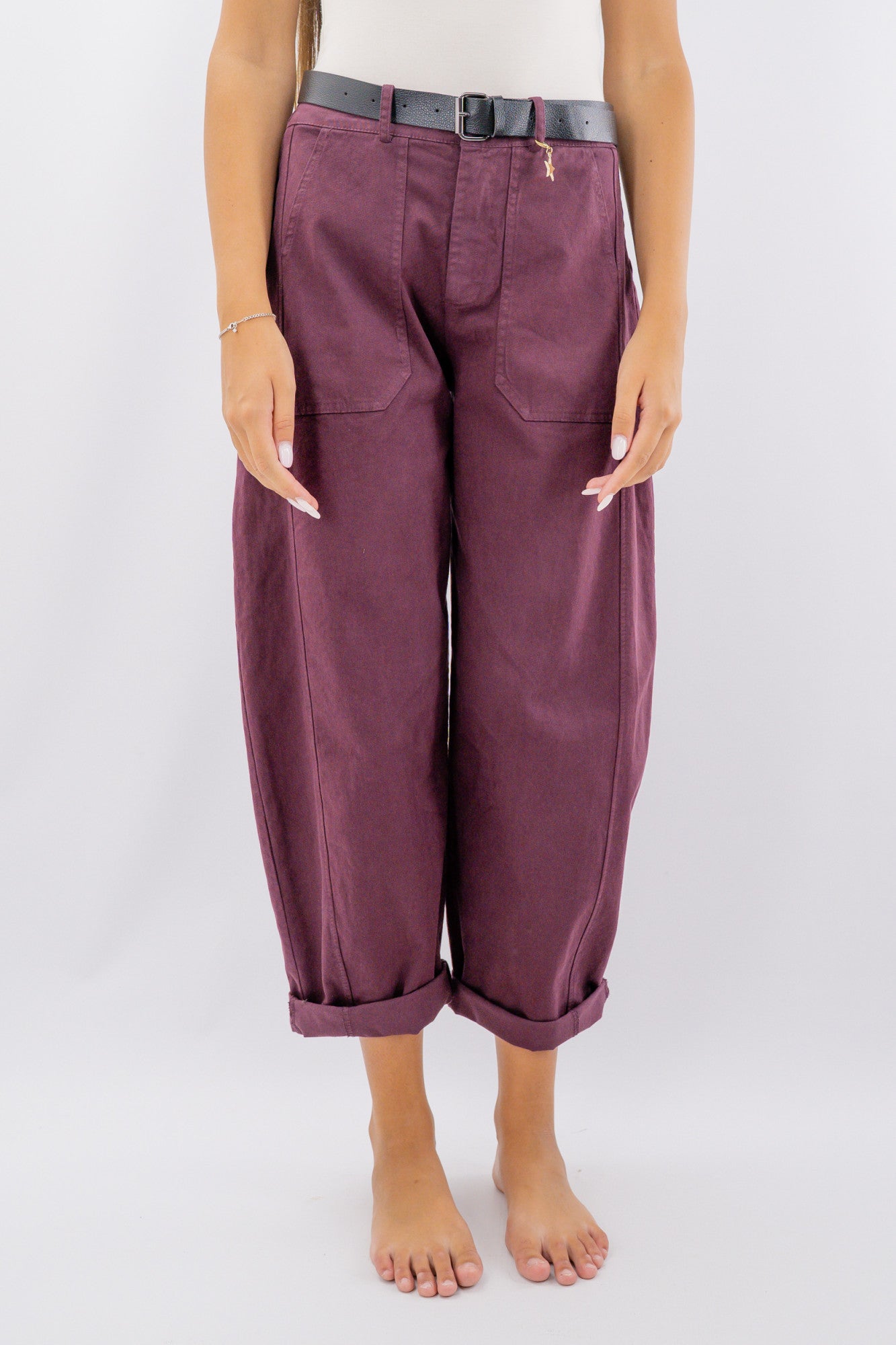 Pantalone ovetto con tasca marsupio