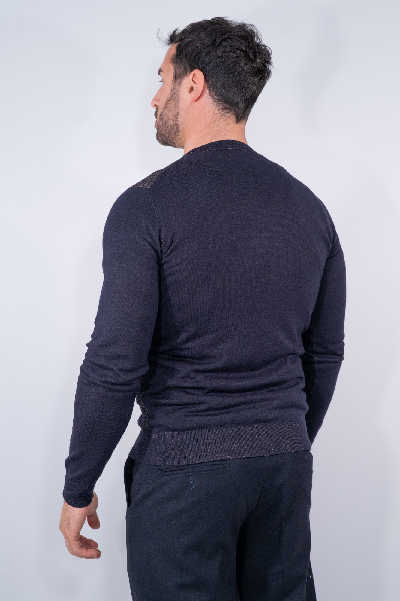 Girocollo con lavorazione bicolore