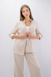 Camicia con manica 3/4 in lino