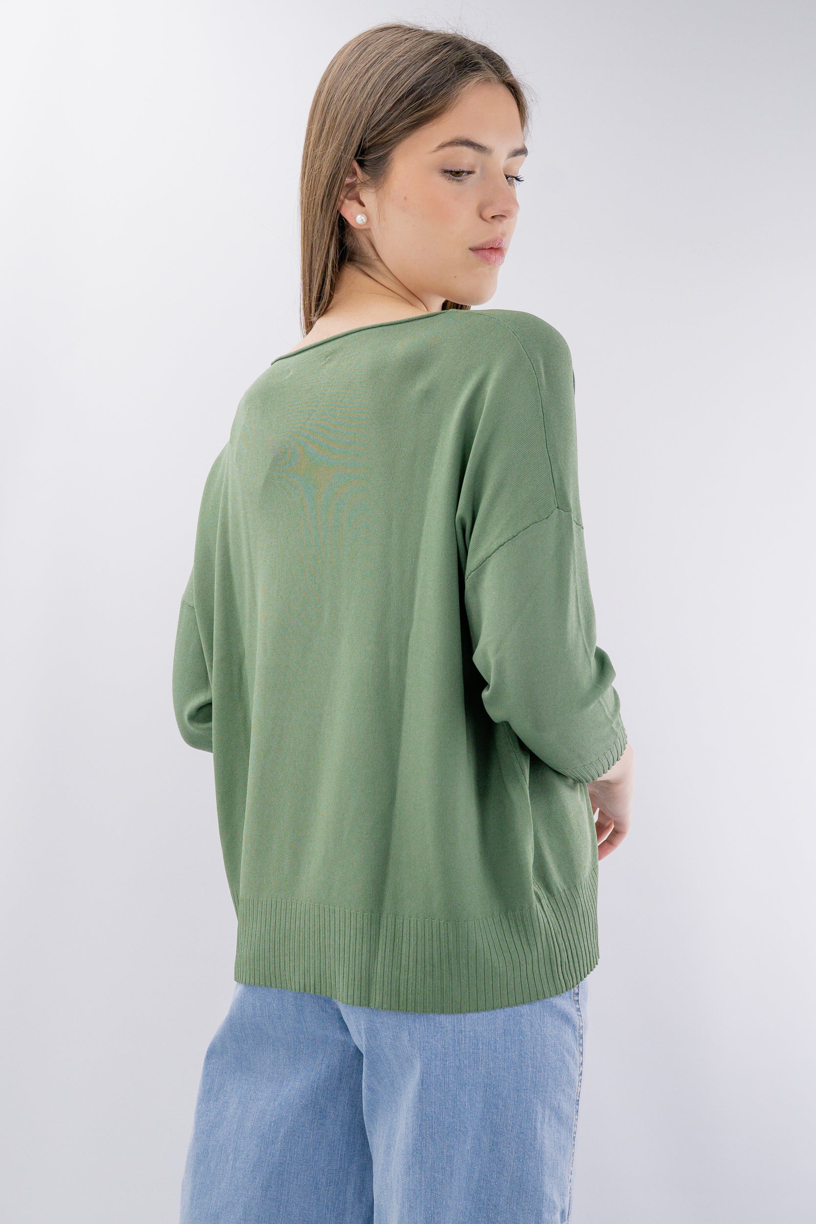 Maglia in viscosa a manica 3/4