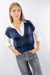 Gilet collo a vi a rombi