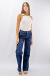 Jeans palazzo  con tasca a filo