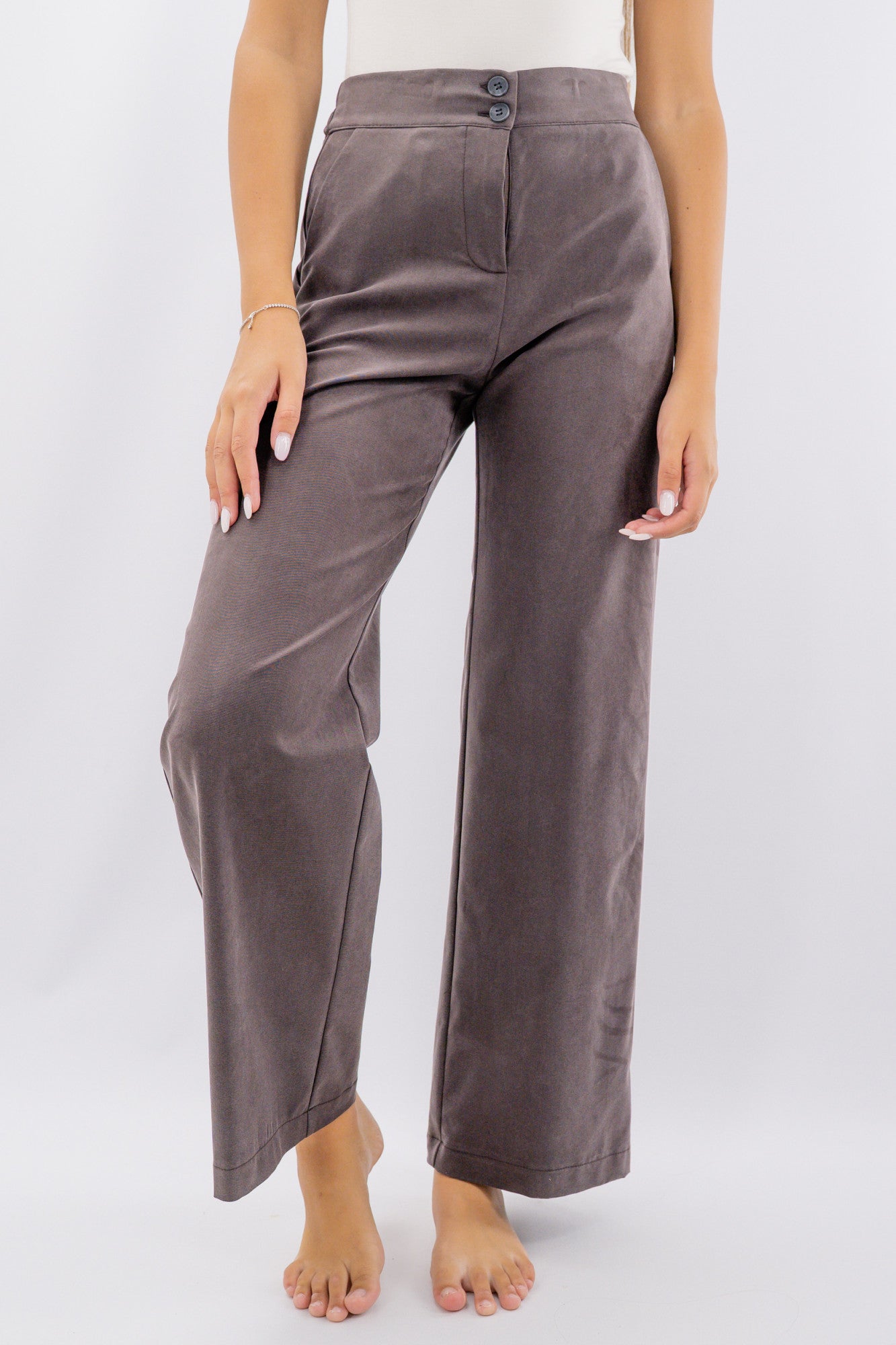 Pantalone palazzo in tessuto mano pesca soft