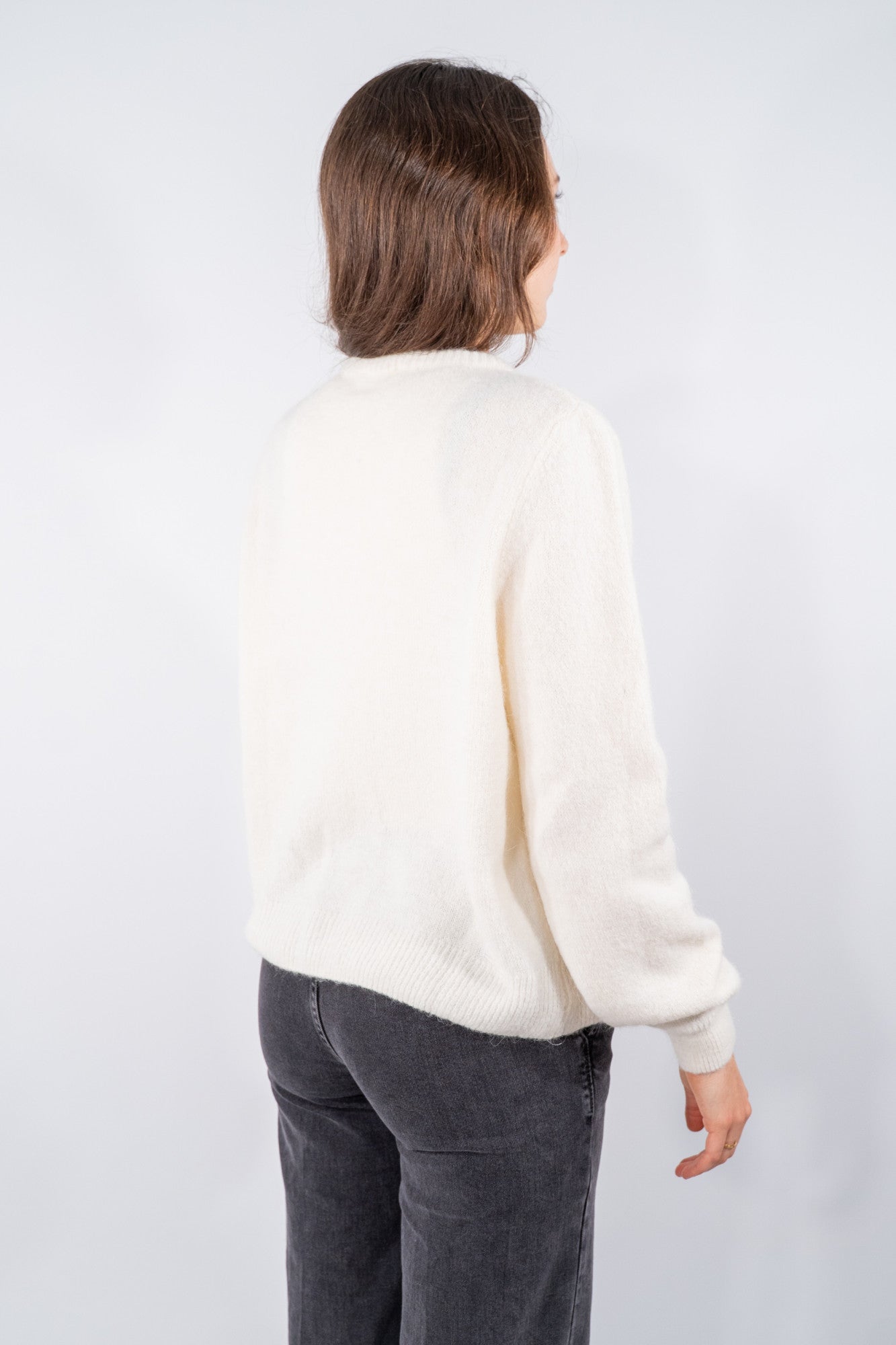 Cardigan morbido effetto nuvola con bottoni madreperla