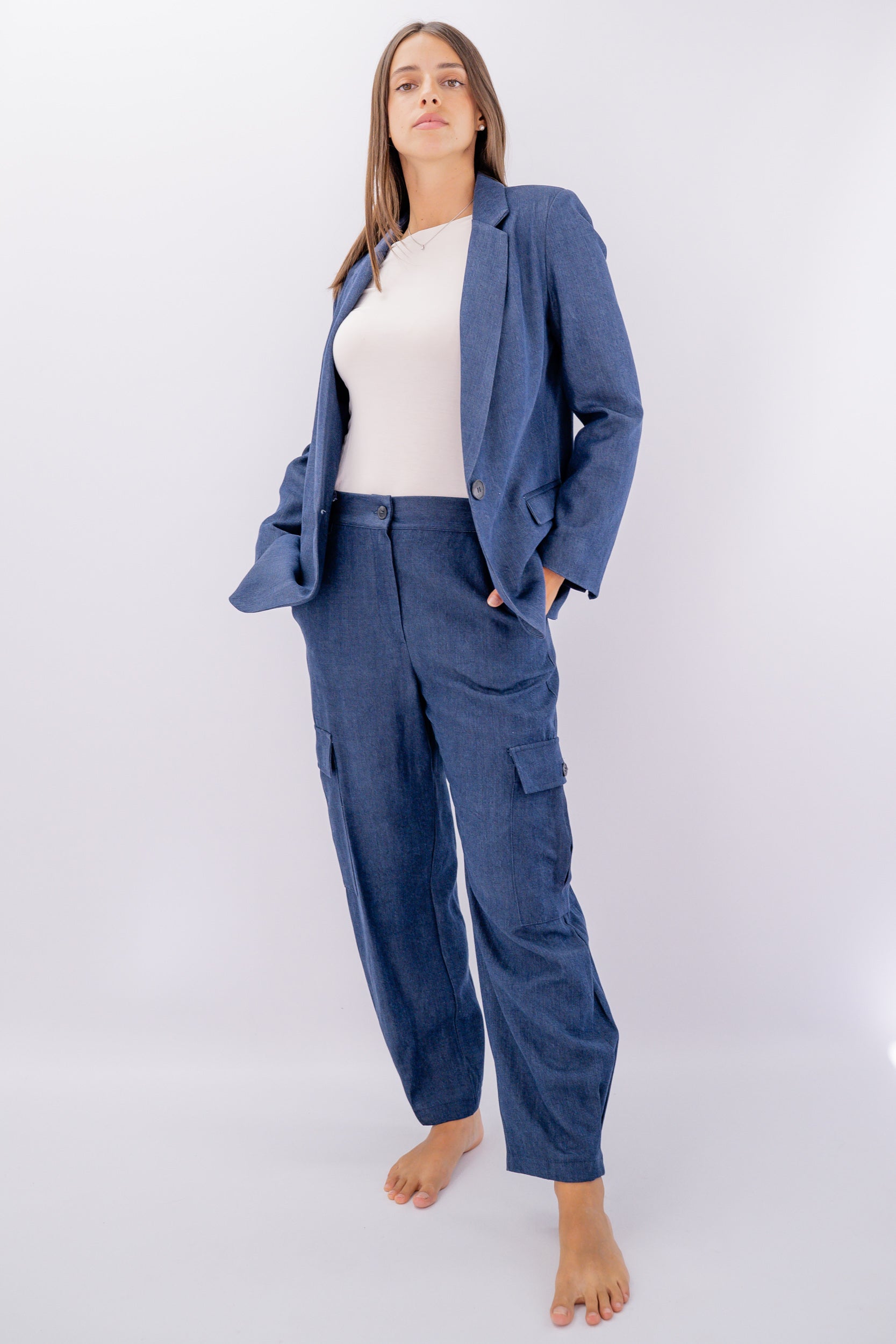 Pantalone cargo in denim