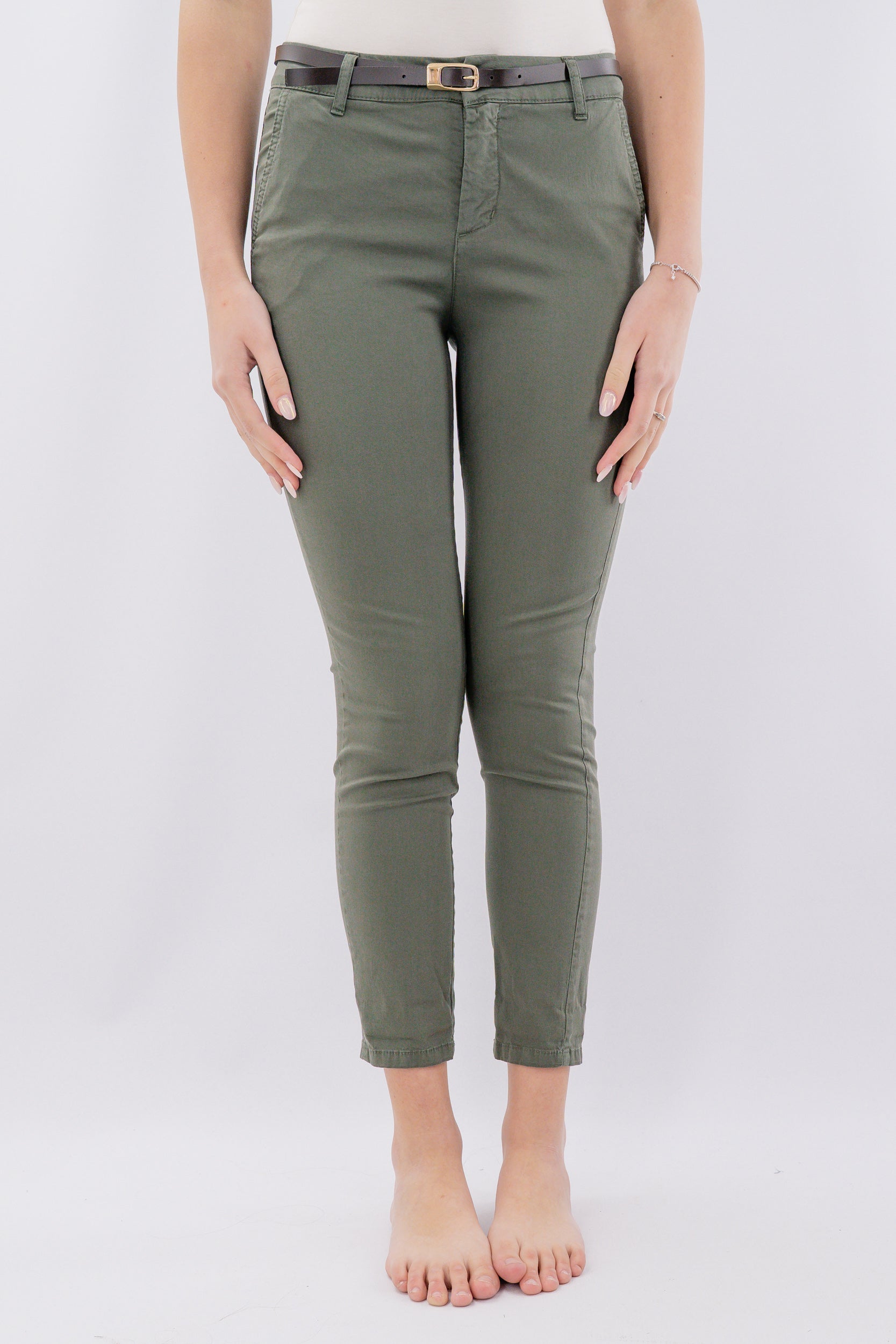 Pantaloni chino in tela di cotone