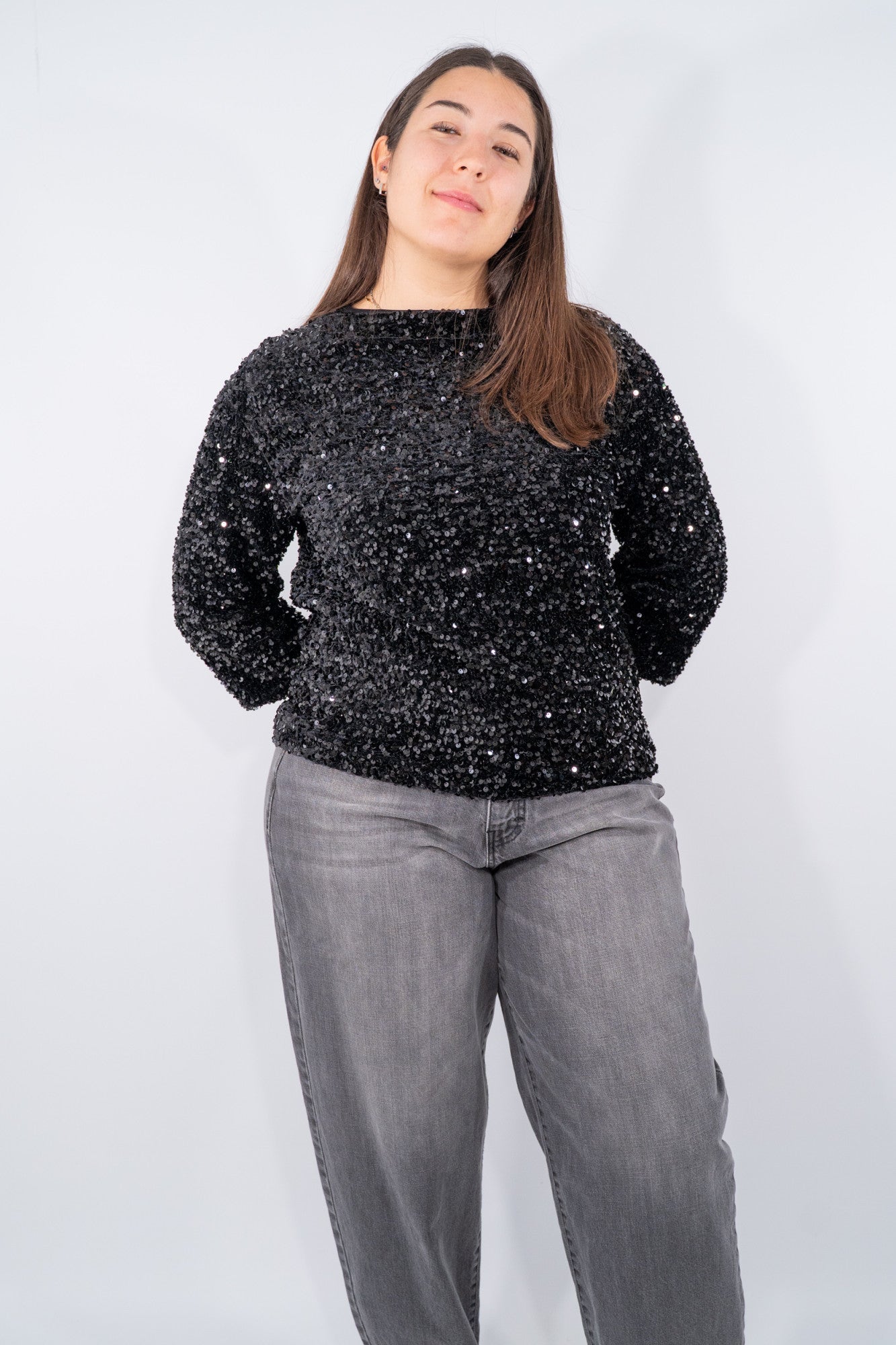 Maglia 3/4 con paillettes