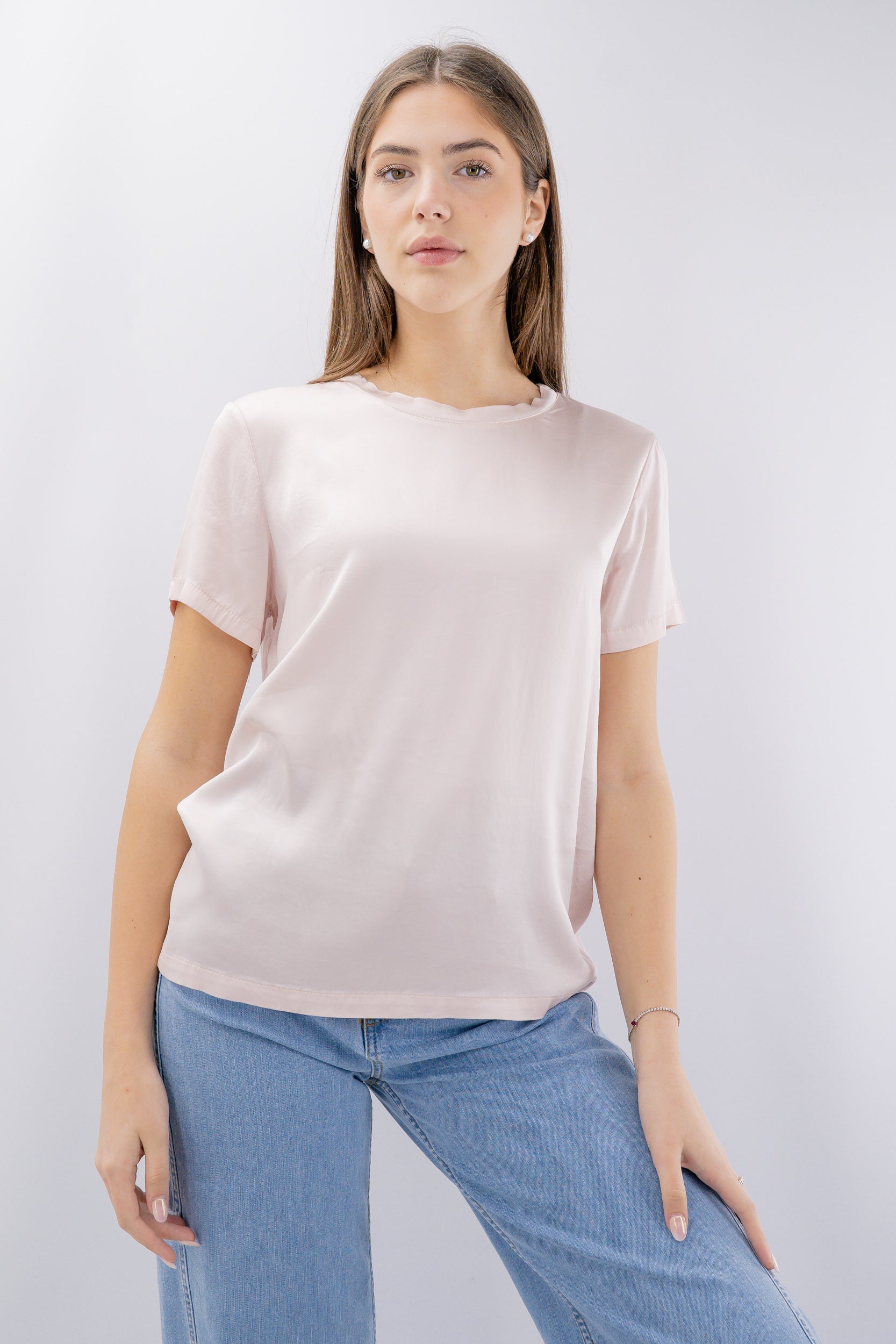 Blusa in raso di viscosa