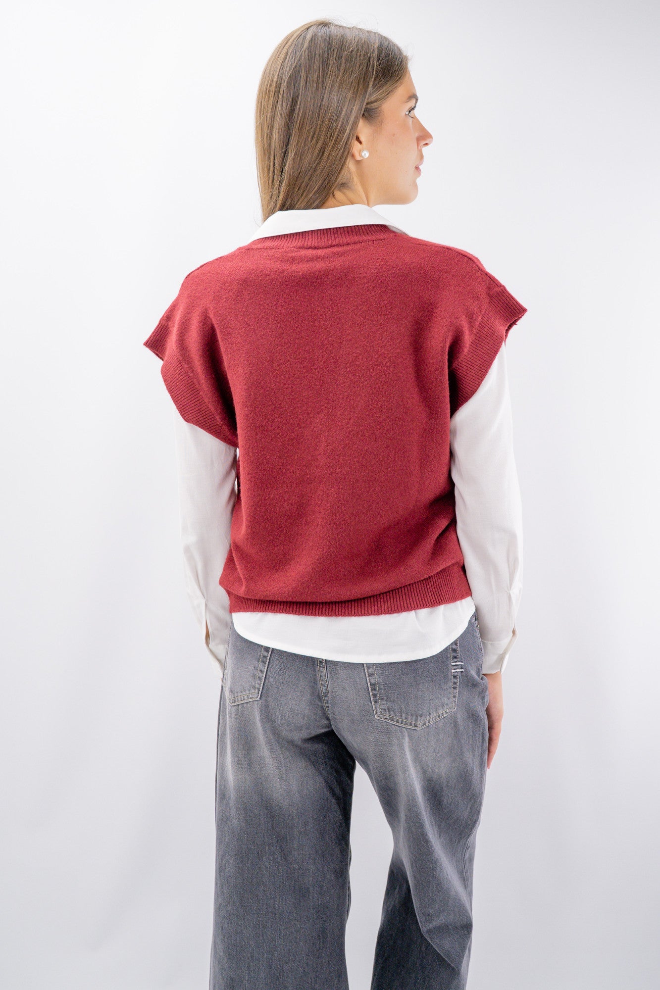 Gilet in maglia con scollo V