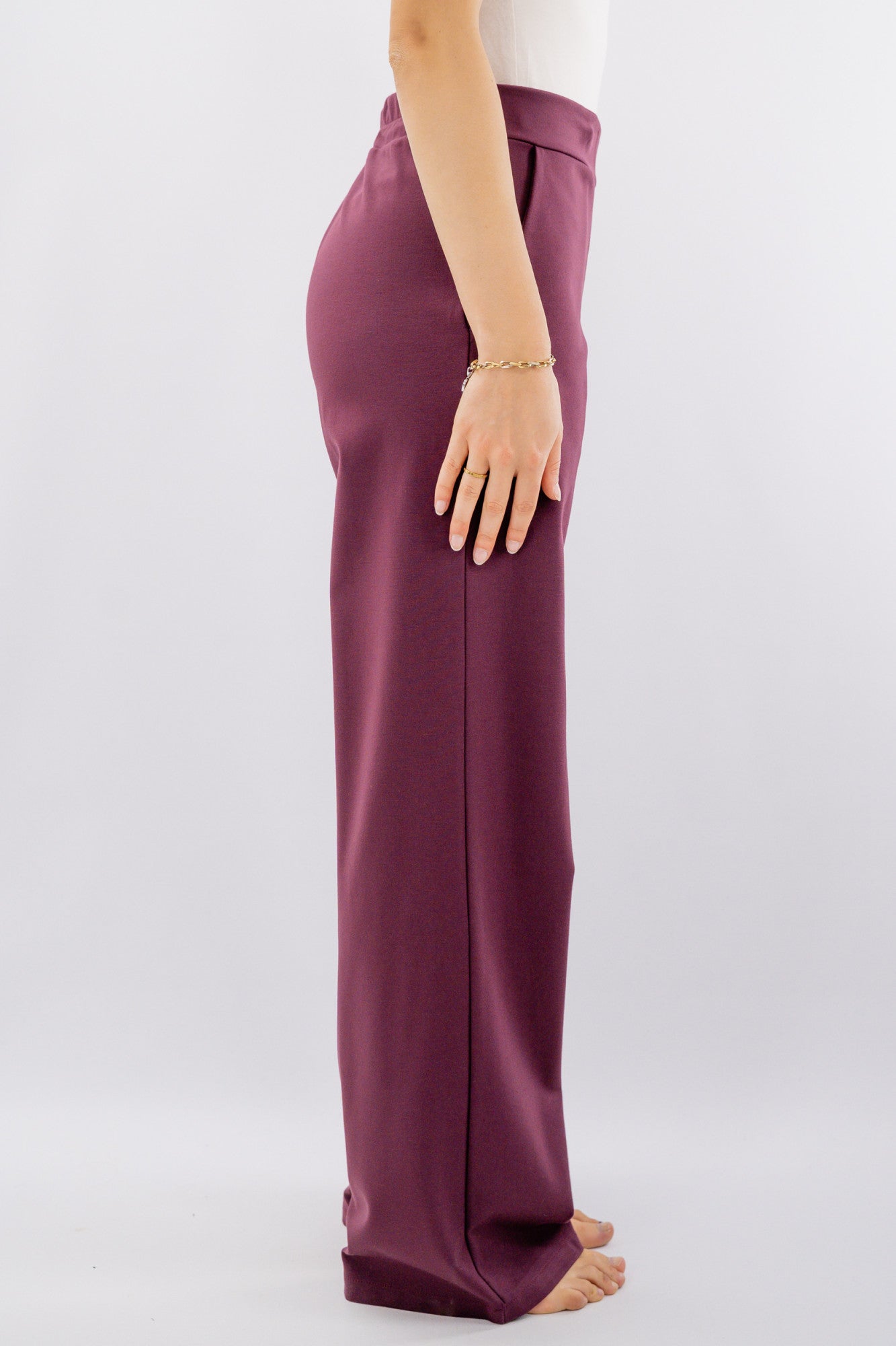 Pantalone palazzo in simil punto milano.