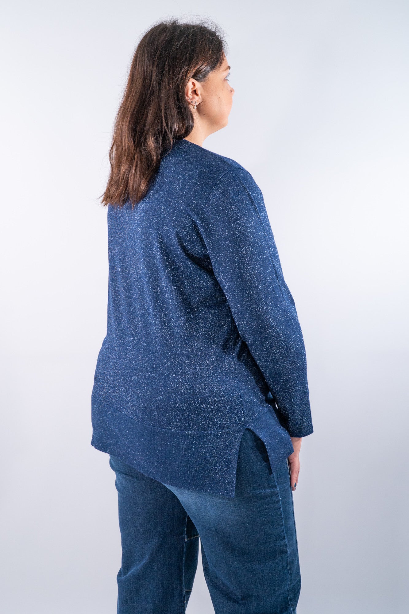 Girocollo over con filati lurex