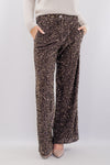 Pantalone palazzo con micro paillettes ed elastico